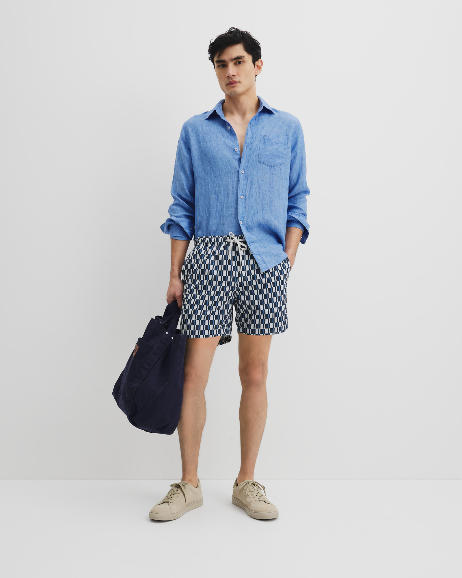Polyester Geometric Print Swim Short