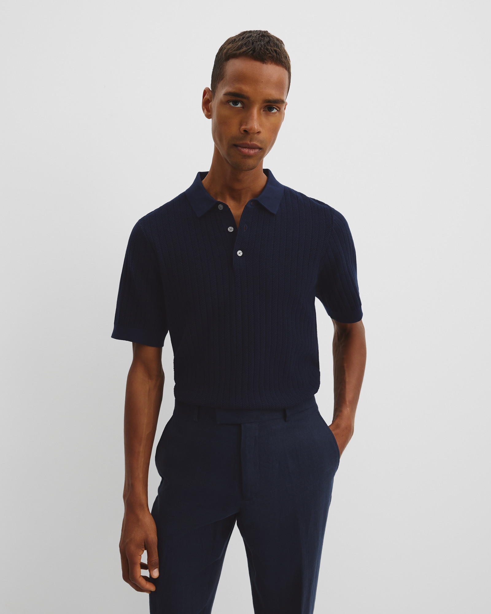Australian Cotton Herringbone Knit Polo
