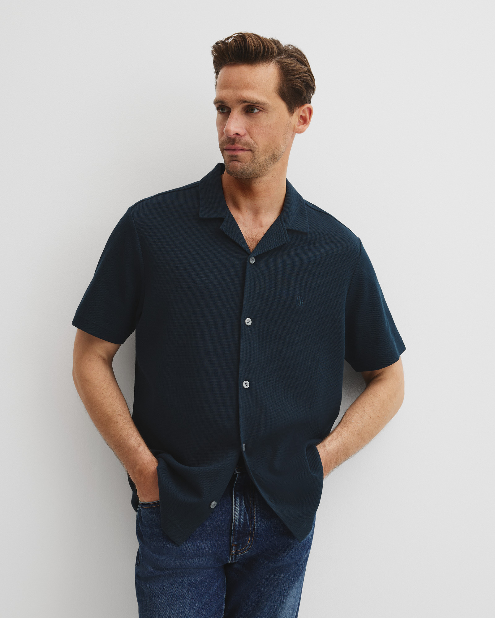 Australian Cotton Textured Short Sleeve Shirt