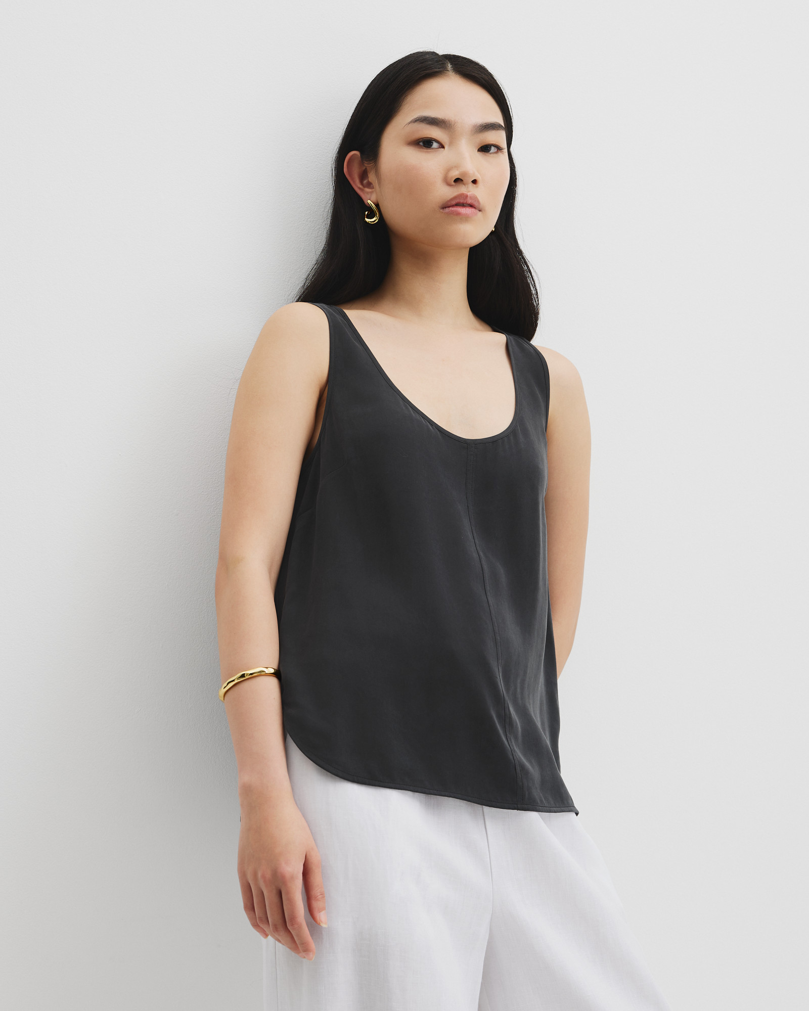 Cupro Scoop Neck Tank