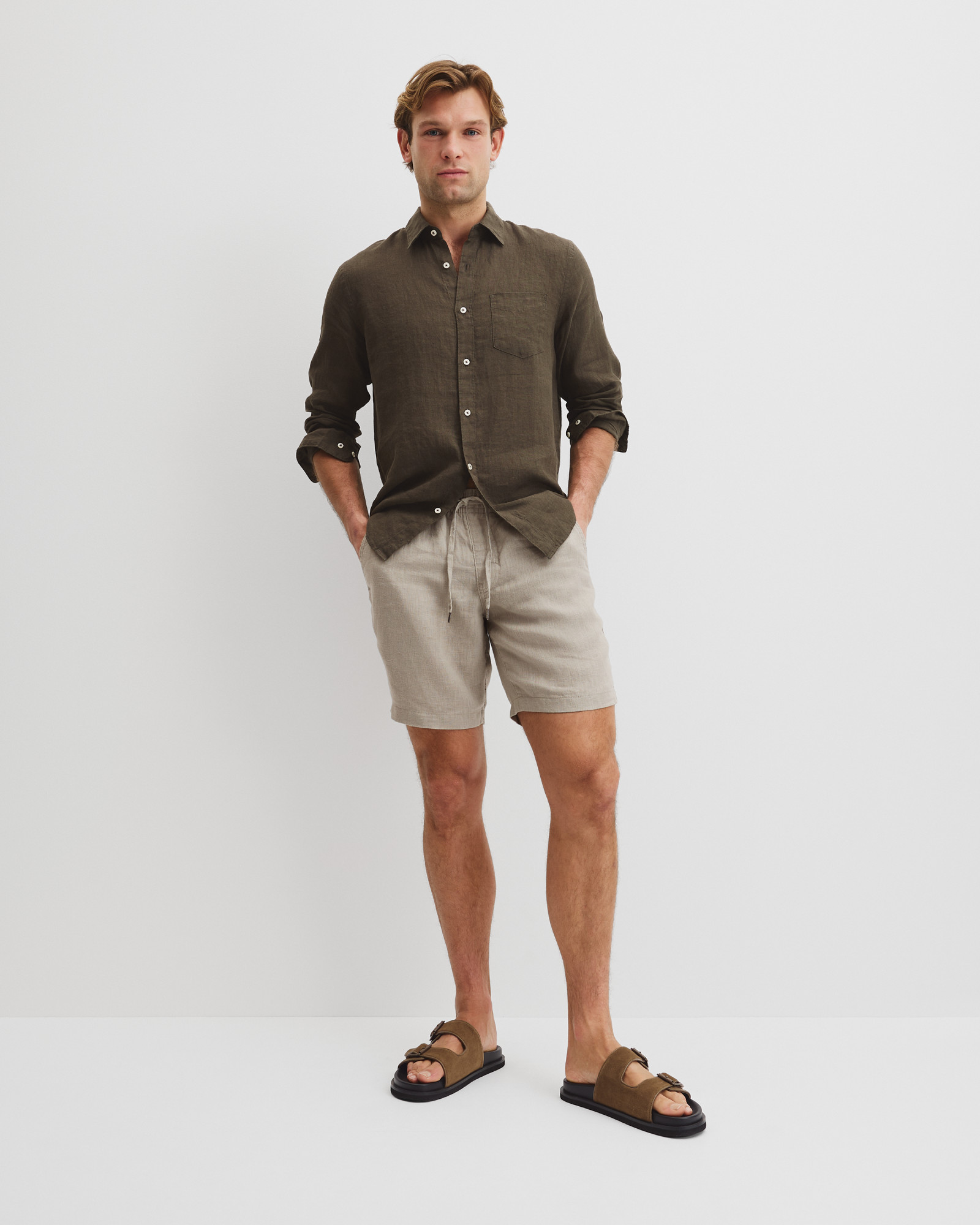 Organically Grown Linen Drawcord Short