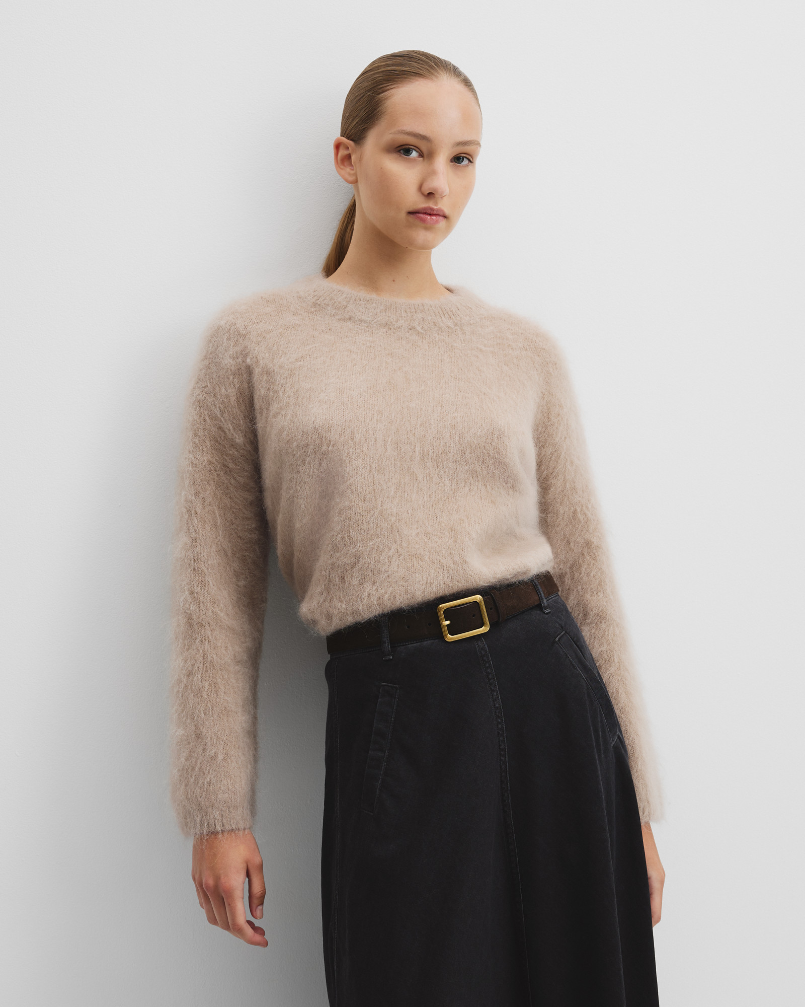 Long Sleeve Fluffy Crew Knit