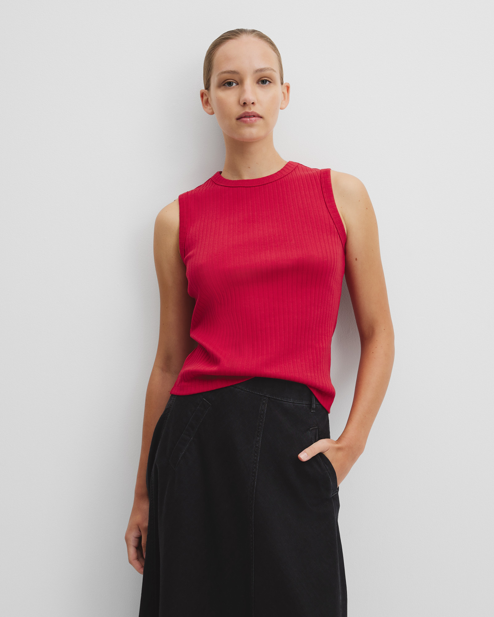 Australian Cotton Blend Fitted Rib Tank