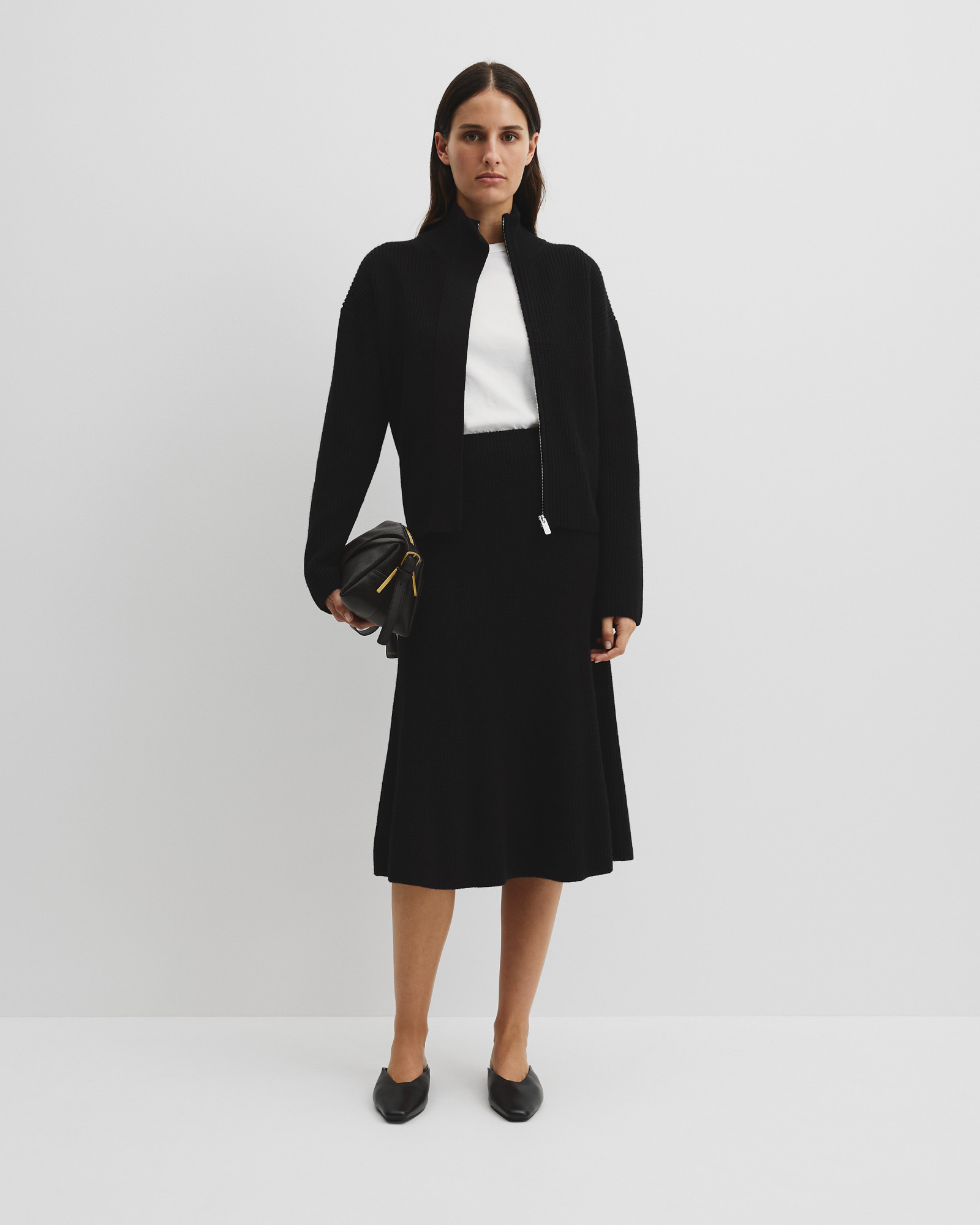 Australian Cotton Blend Knit Midi Skirt