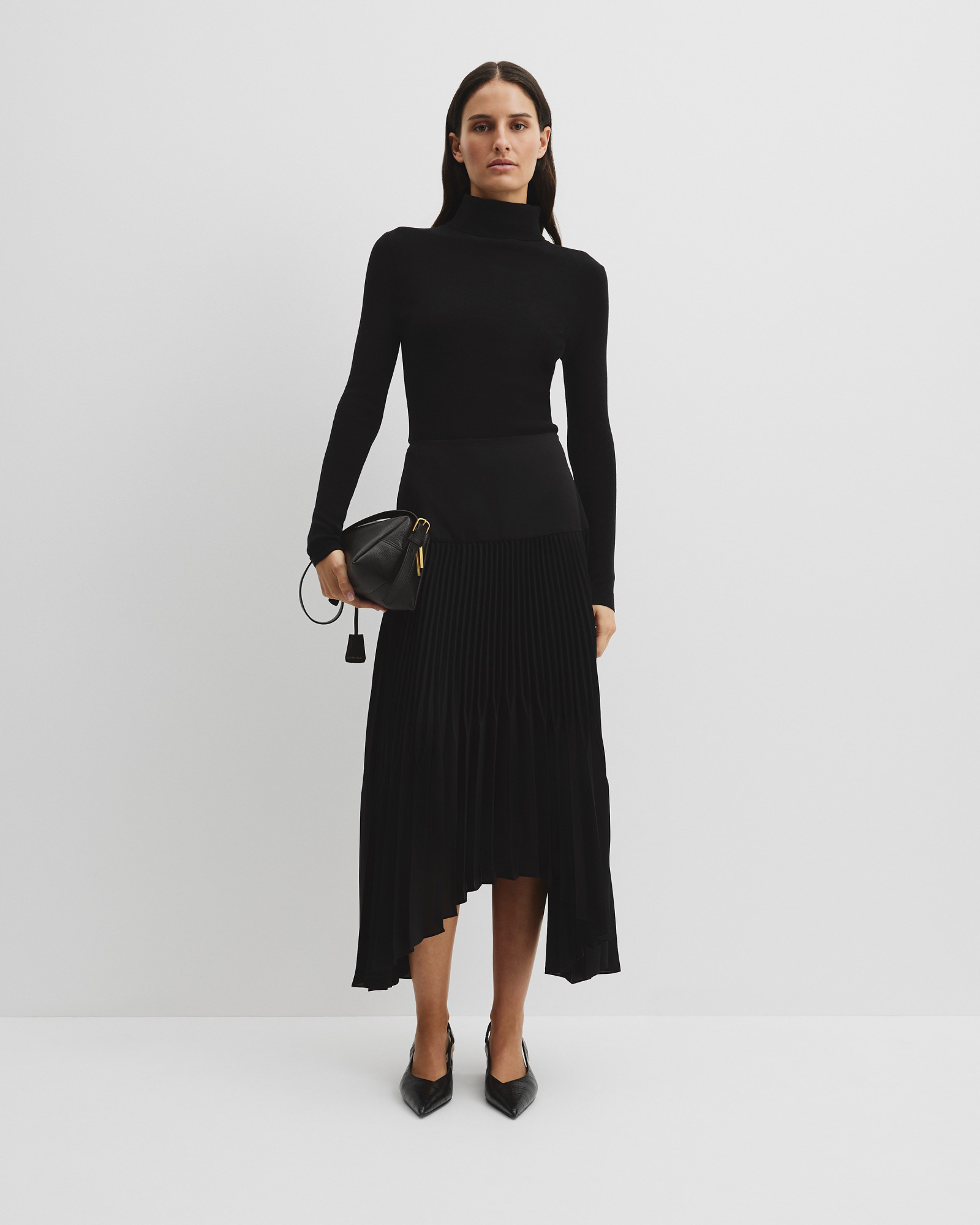 Plisse Midi Skirt