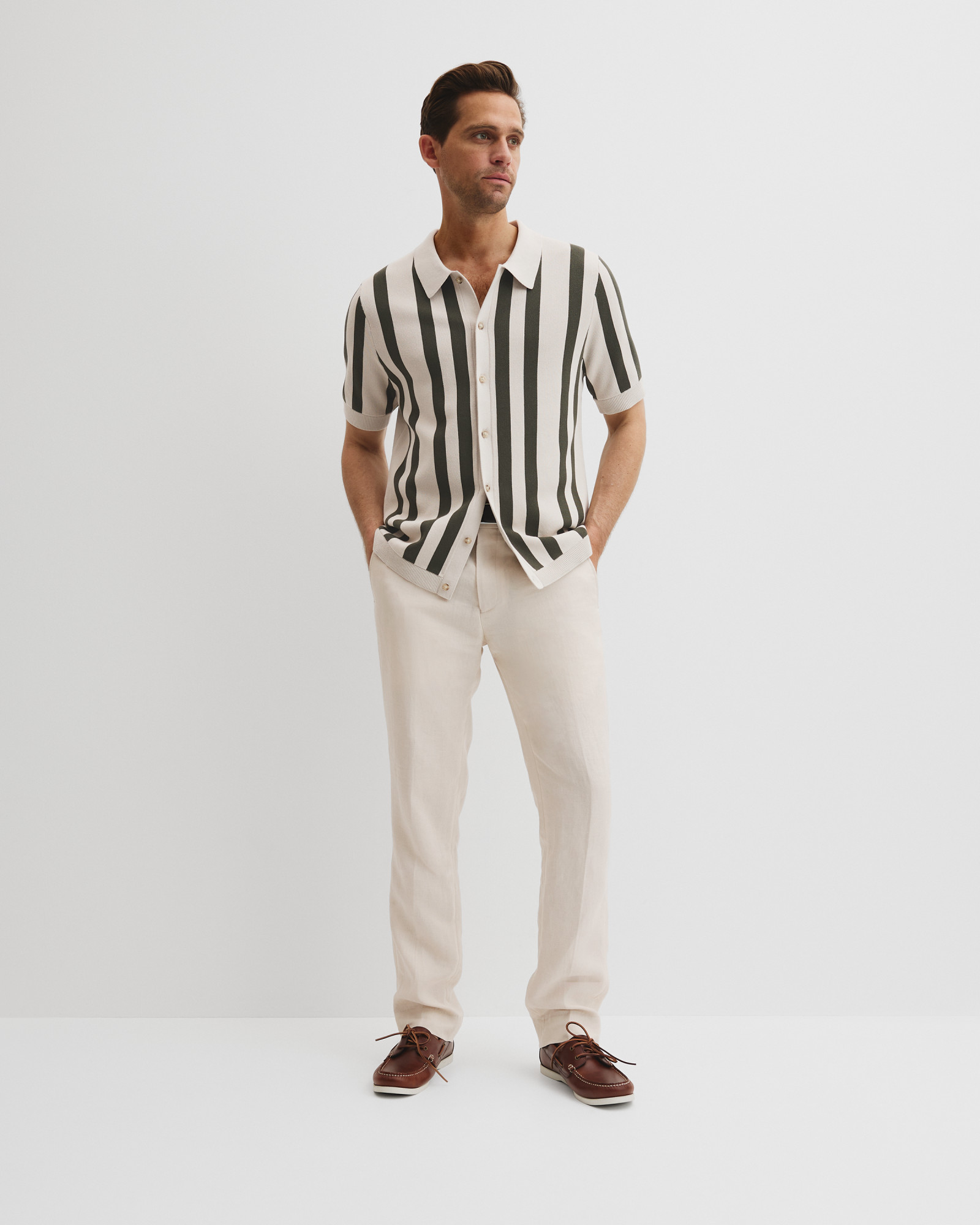 Organically Grown Cotton Stripe Knit Shirt