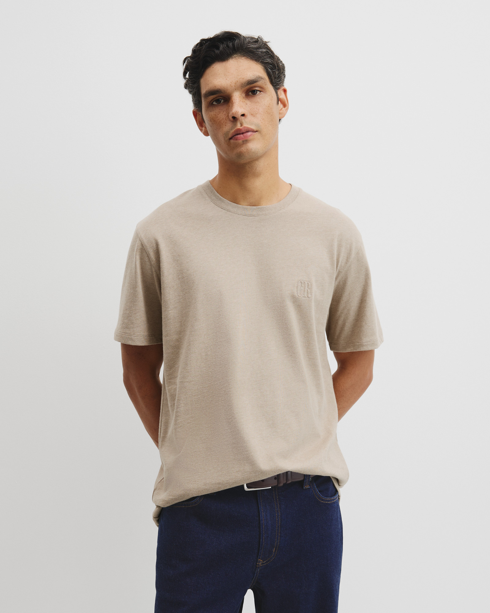 Brushed Melange Cotton T-shirt