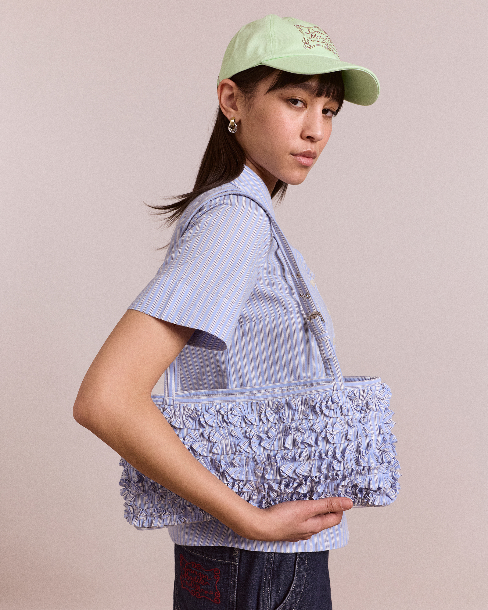 Sophia Ruffle Baguette Bag