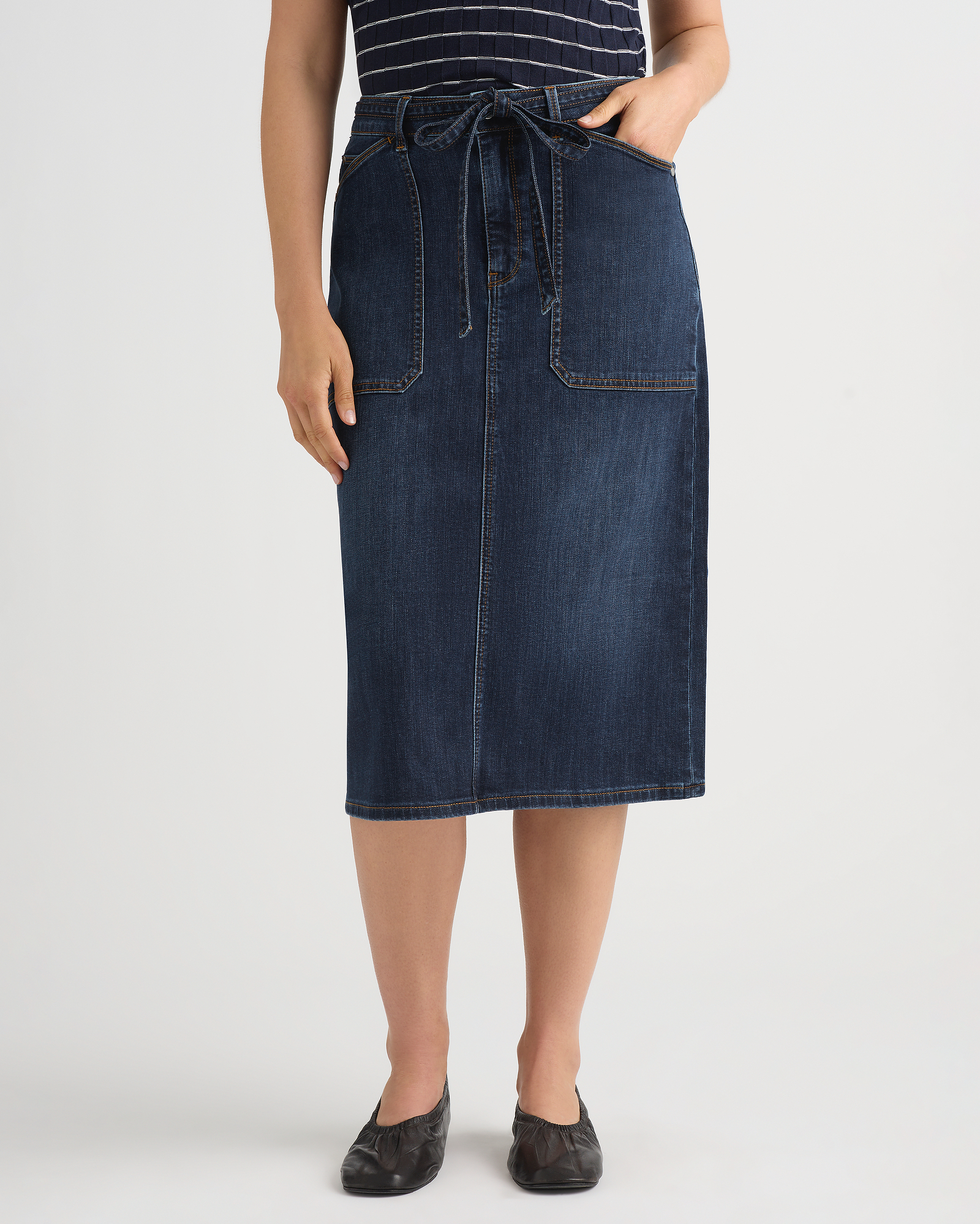 Immare Denim Pencil Skirt