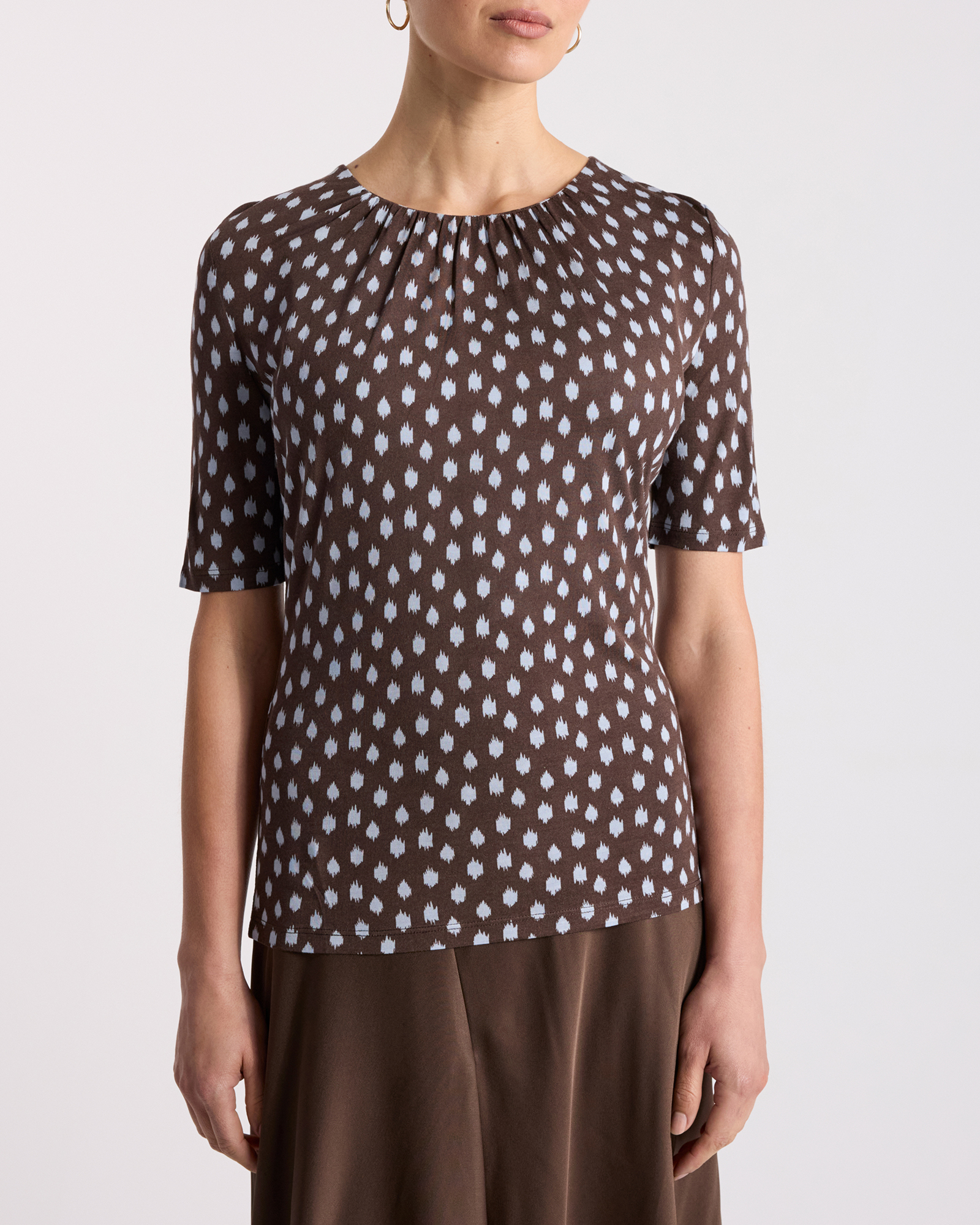 Maika Pleat Front Jersey Top