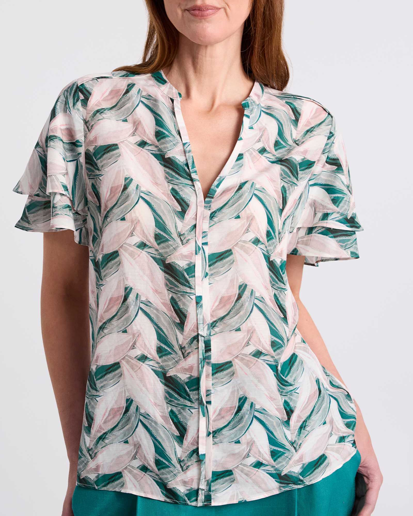 Cyrus Flutter Sleeve Blouse