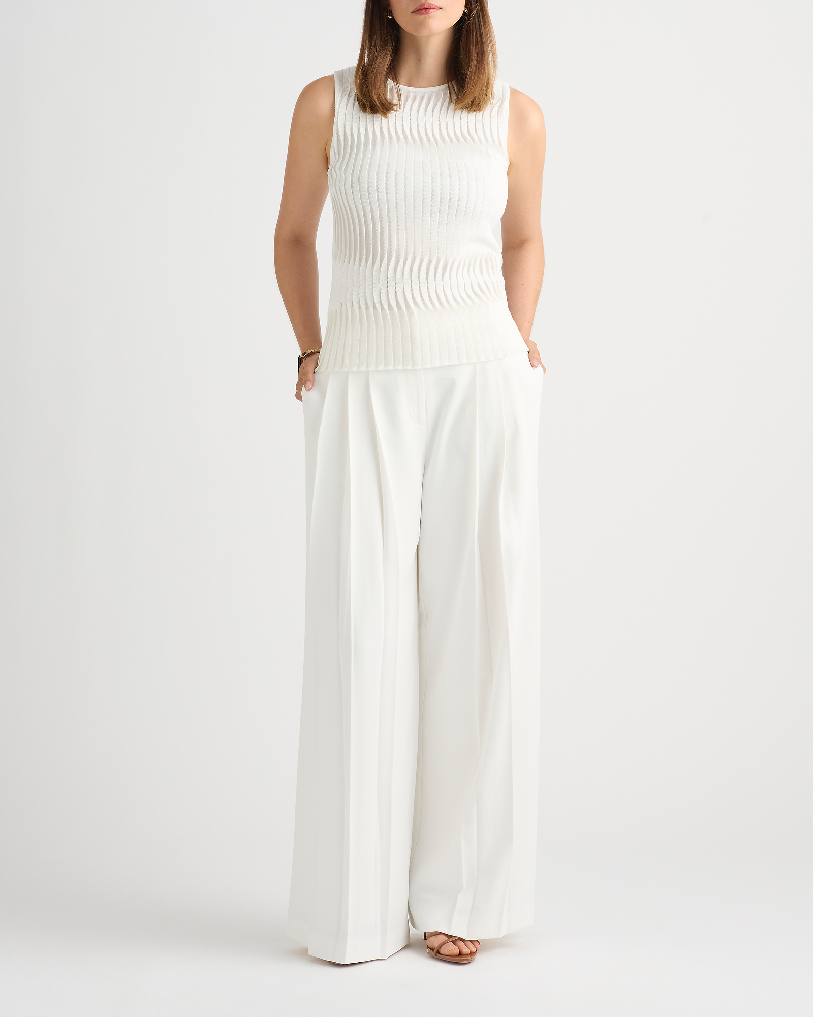 Pip Pleat Front Knit Top