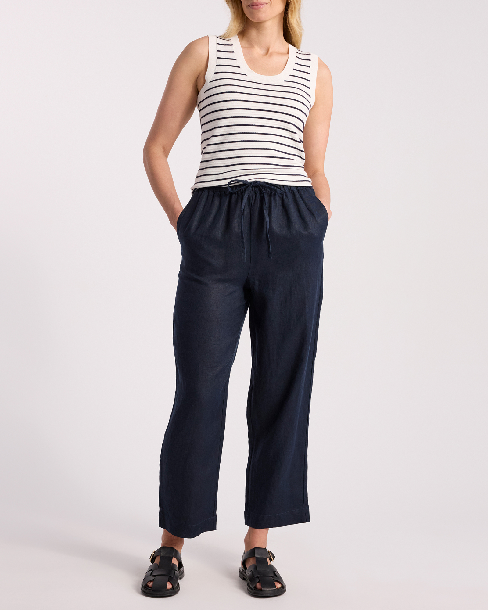 Prue Tapered Linen Pants