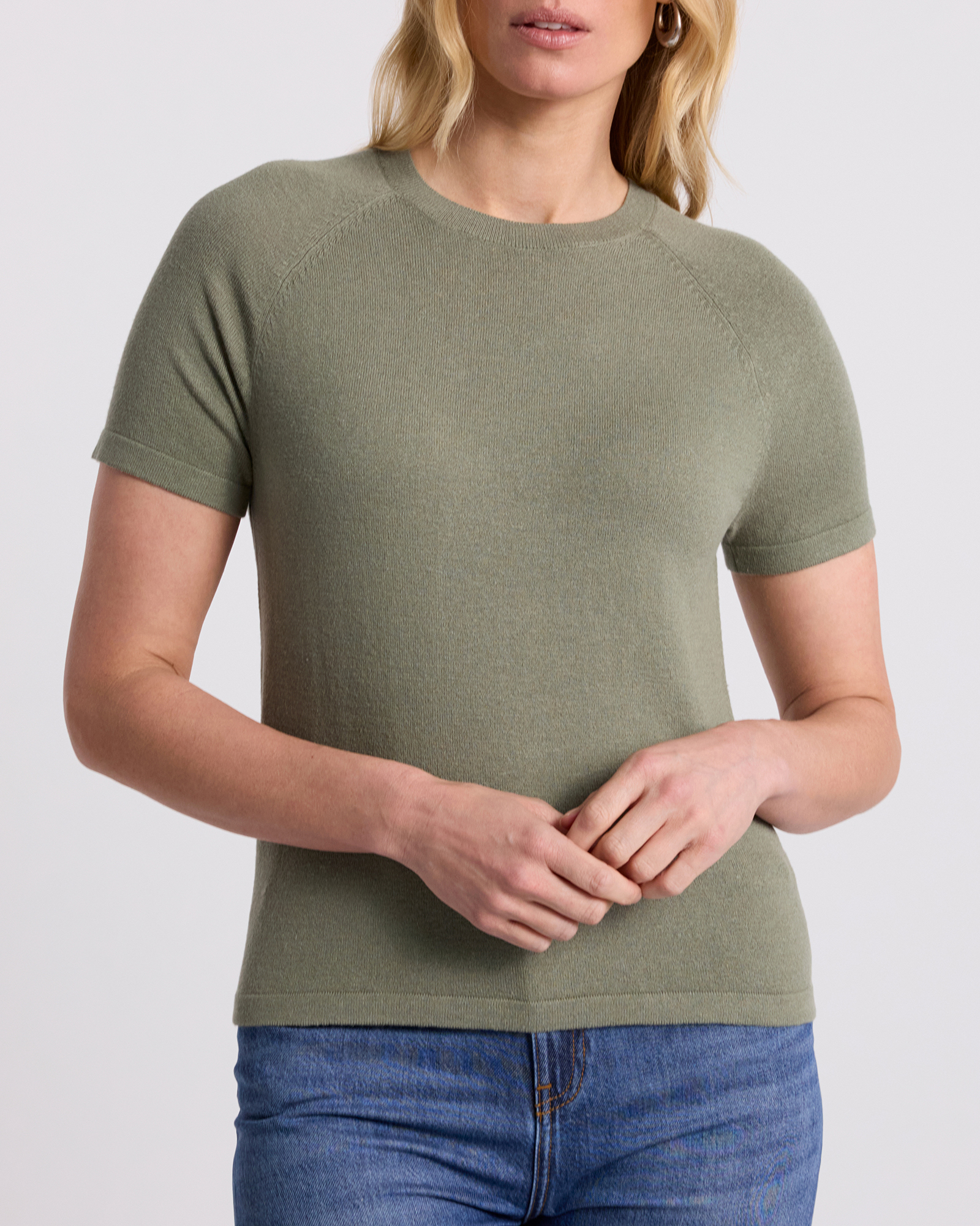 Audrie Linen Blend Knit Top