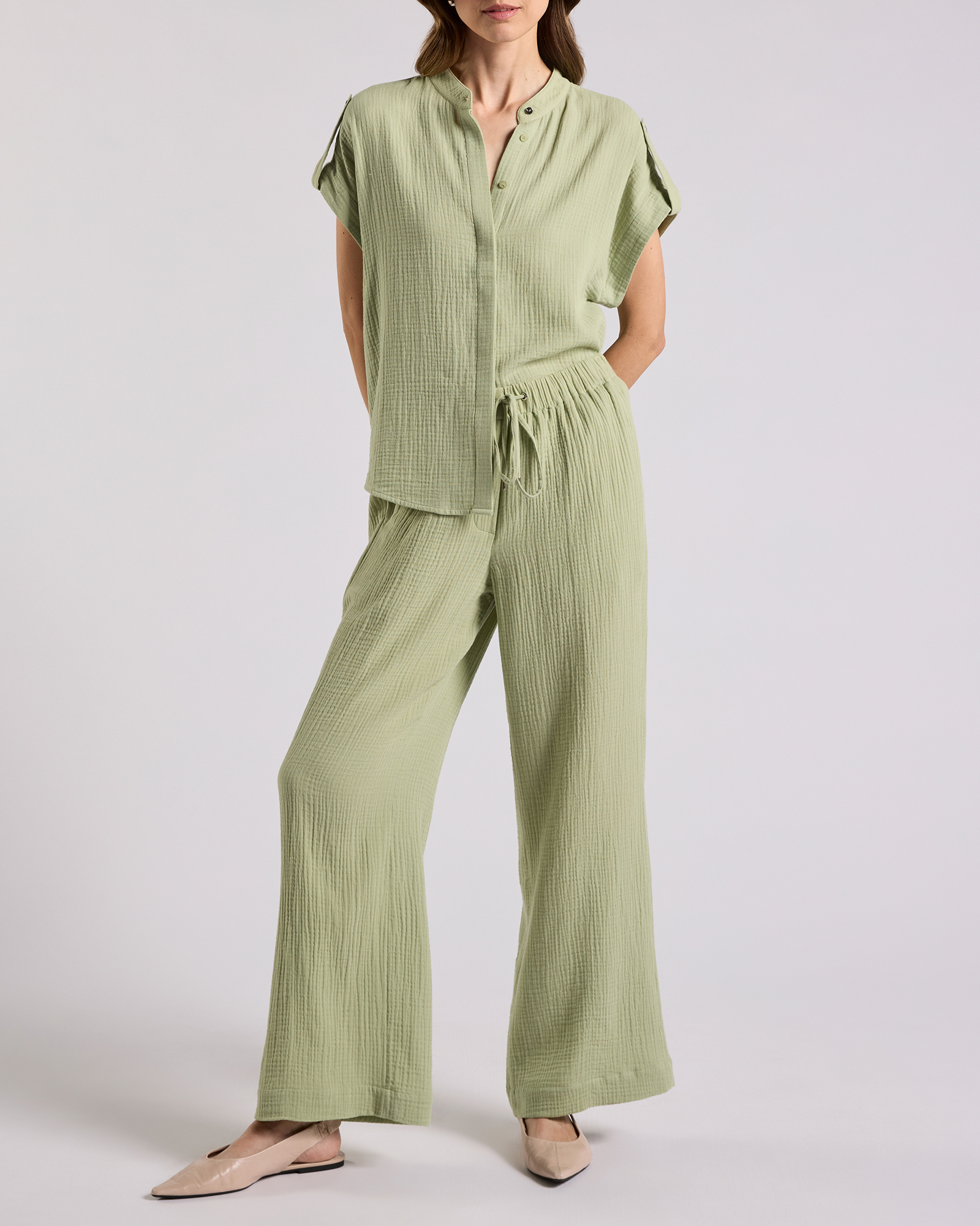Maurine Cotton Crinkle Pants
