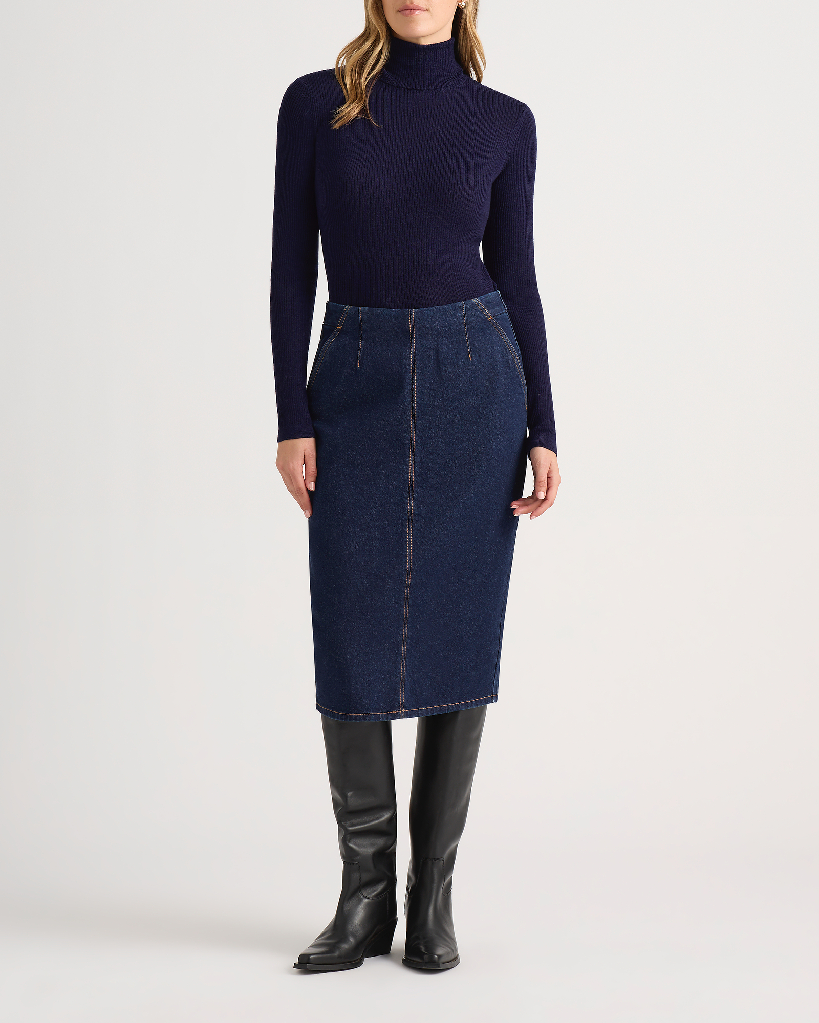 Sue Denim Pencil Skirt