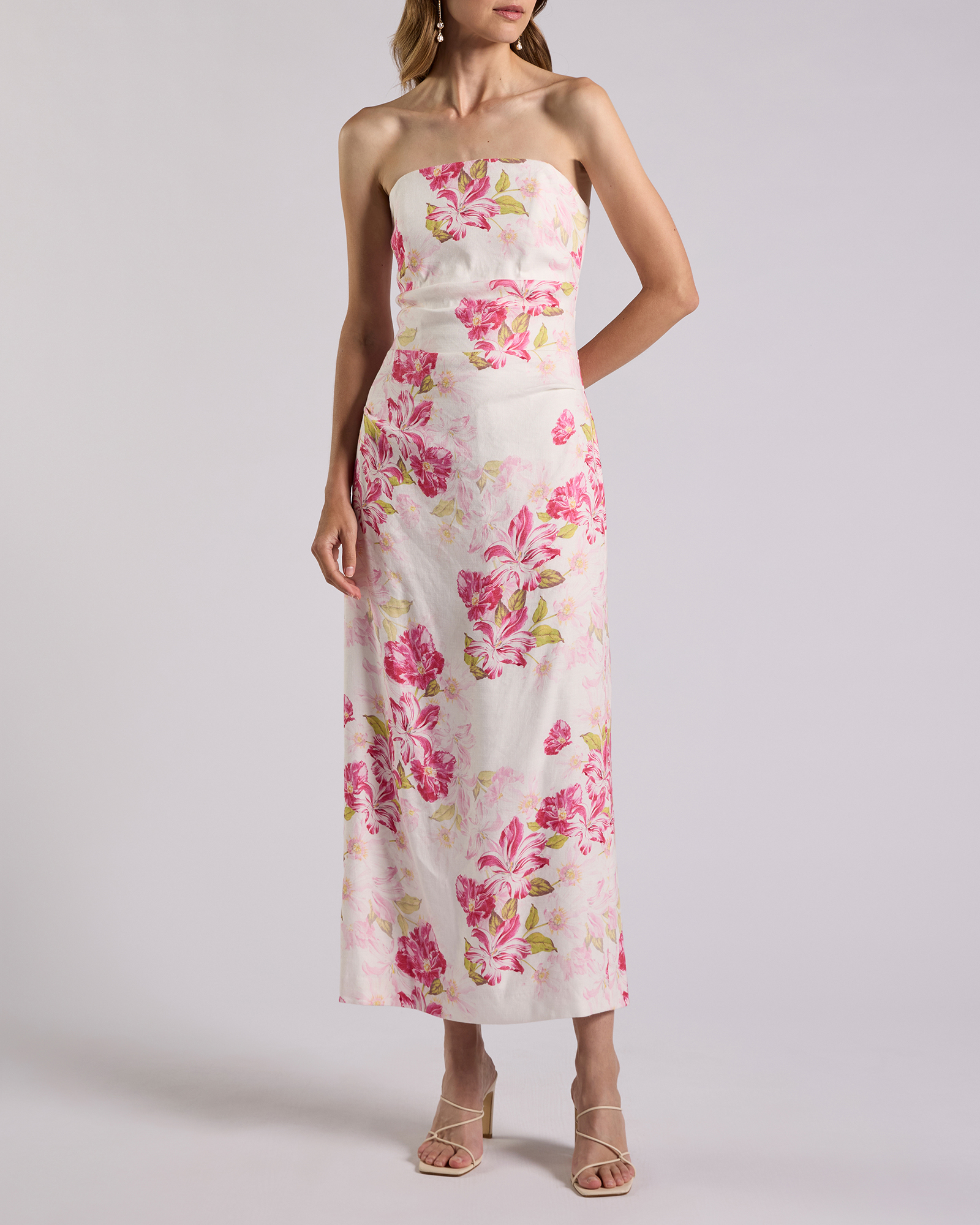 Argon Strapless Linen Dress
