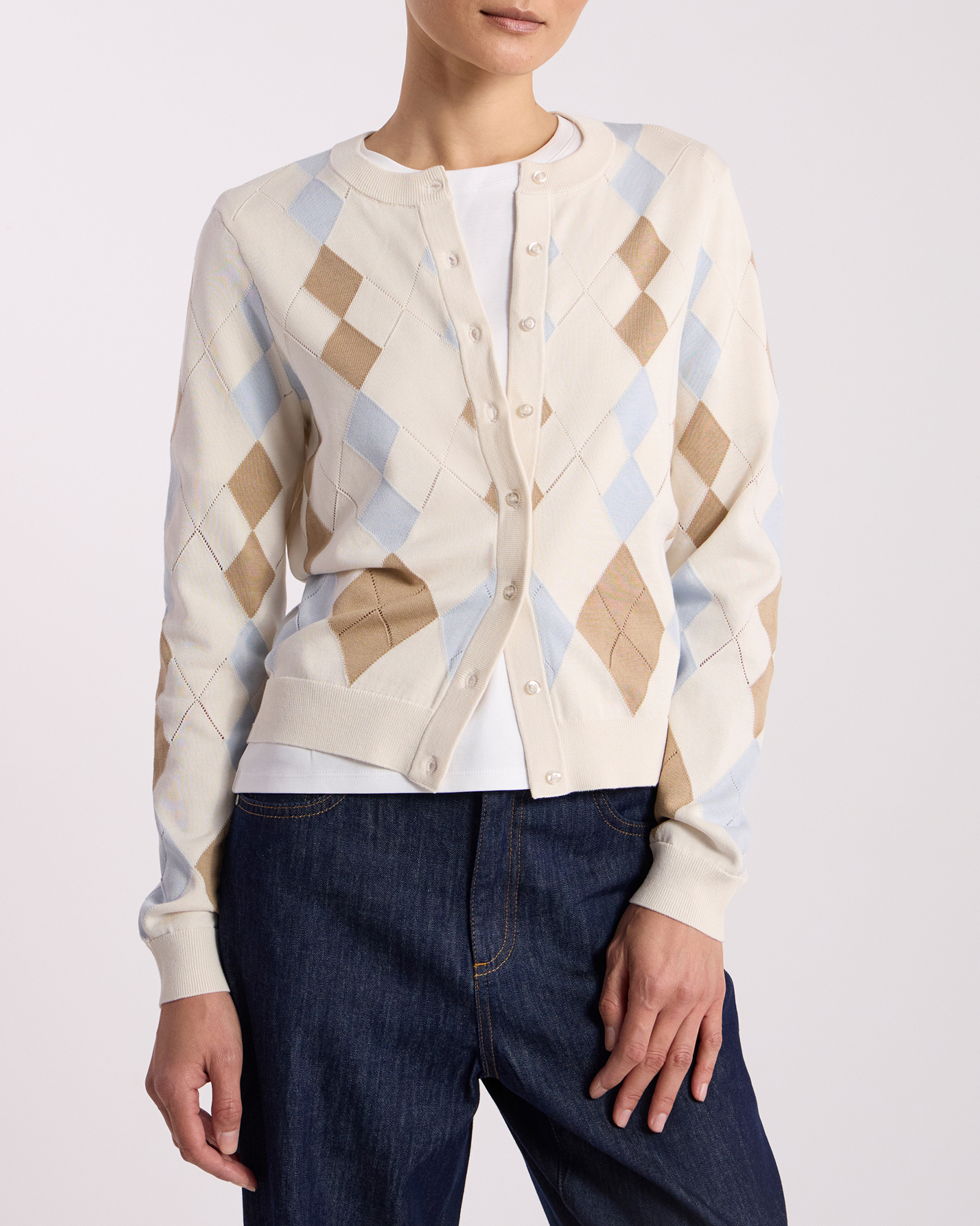 Huntley Cotton Argyle Cardigan