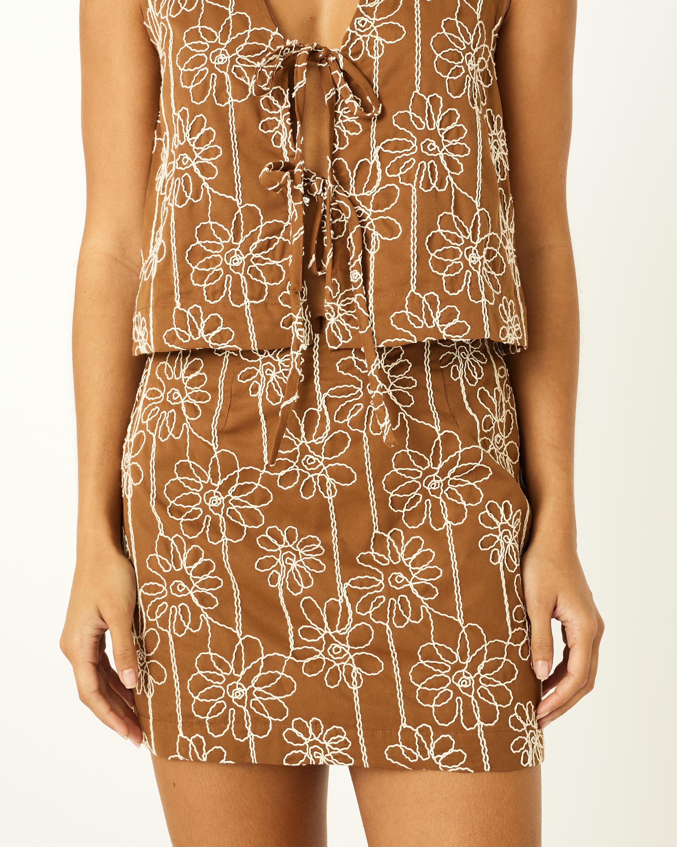 Primrose Embroidery Mini Skirt