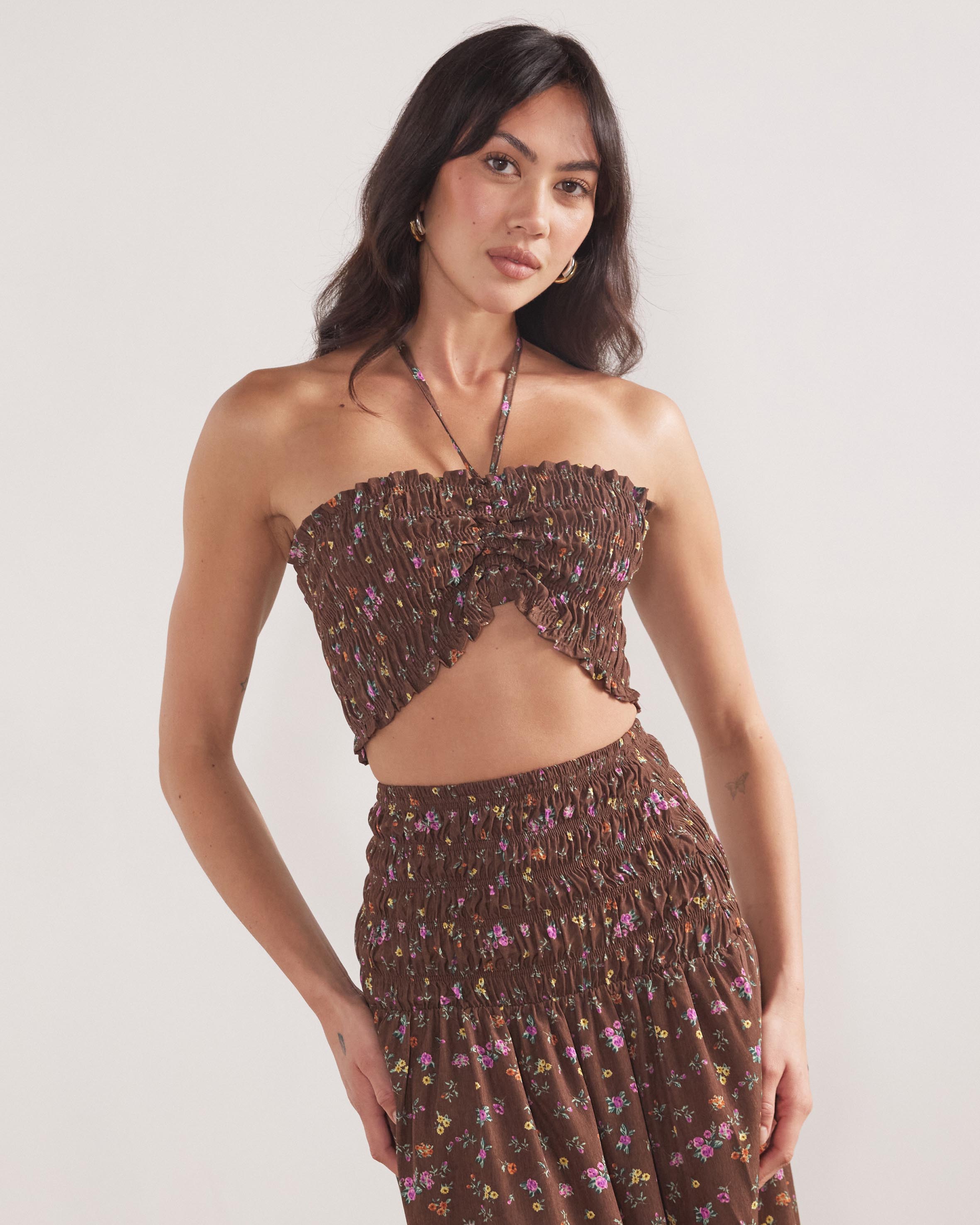 Tea Party Ditsy Floral Crop