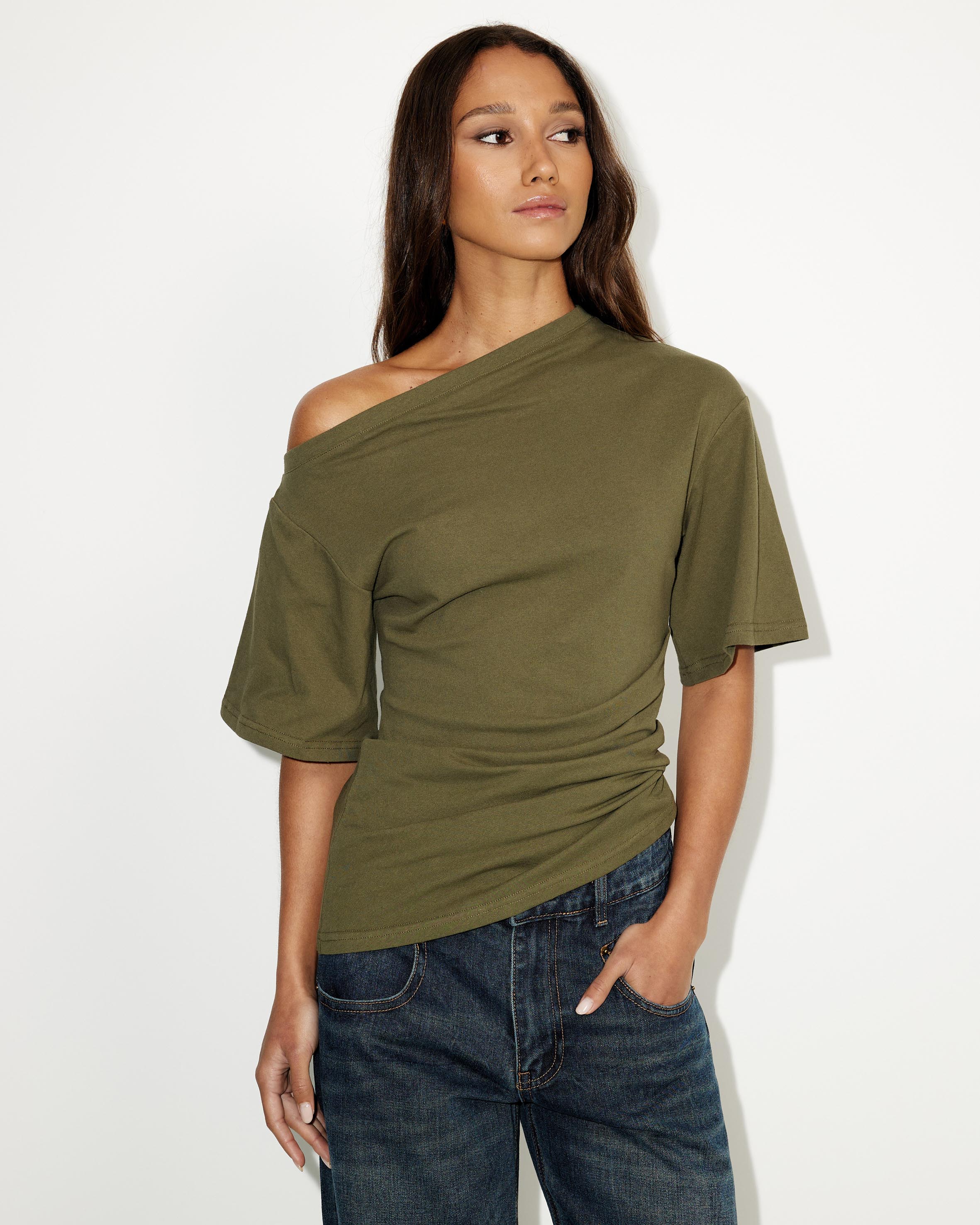 Hazel Ruched Jersey Short Sleeve Top