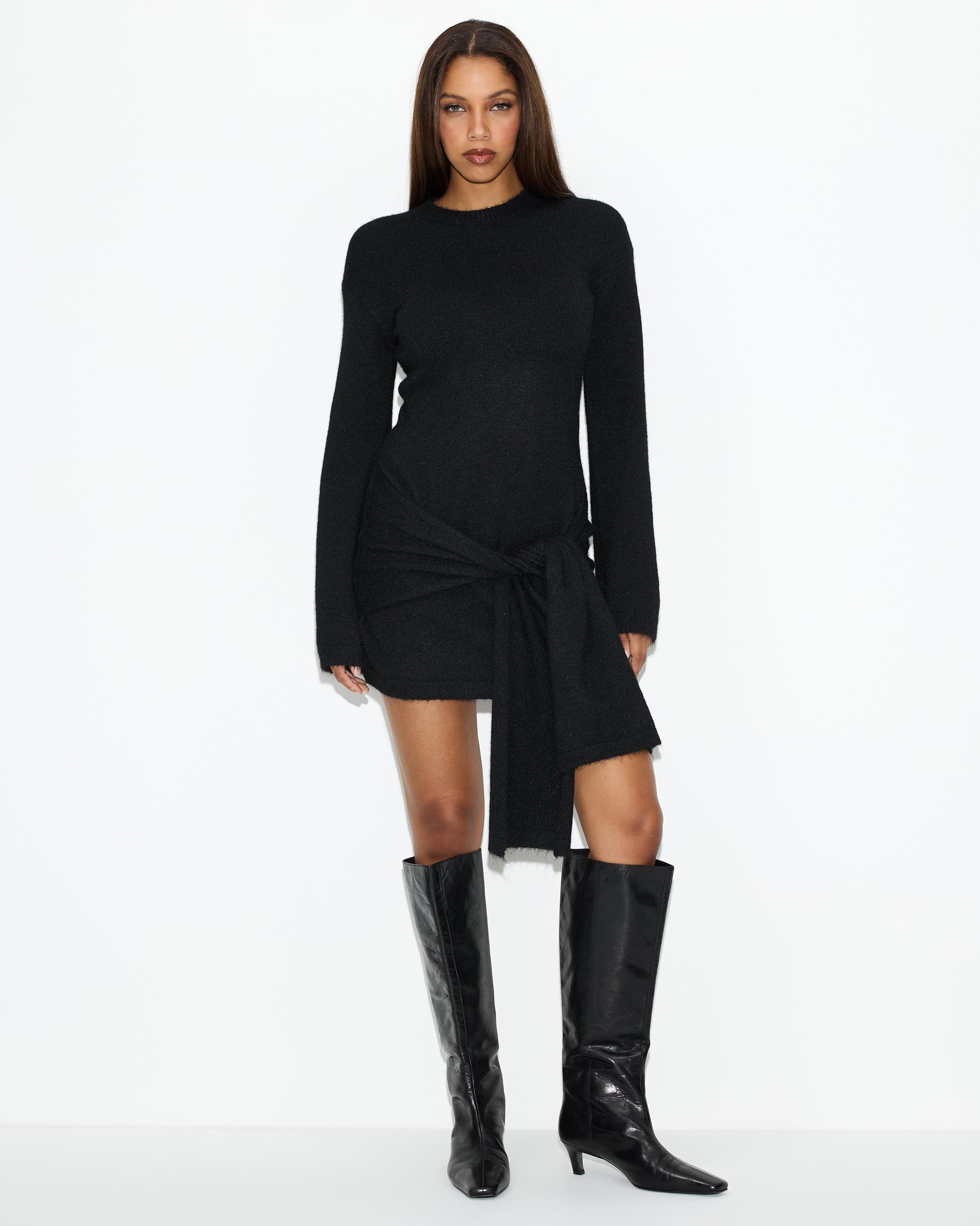 Candice Waist Tie Knit Dress