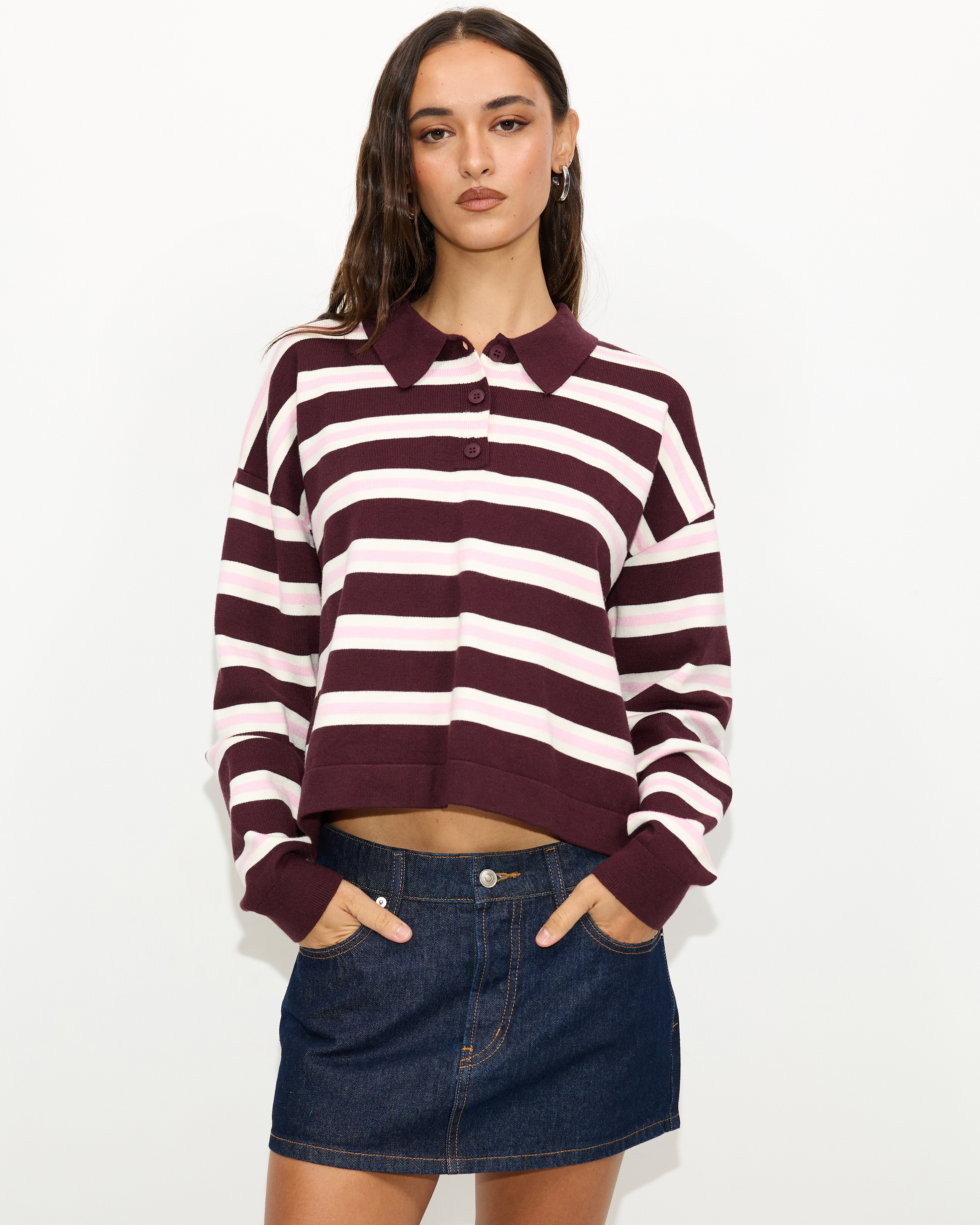 Piper Stripe Knit Polo