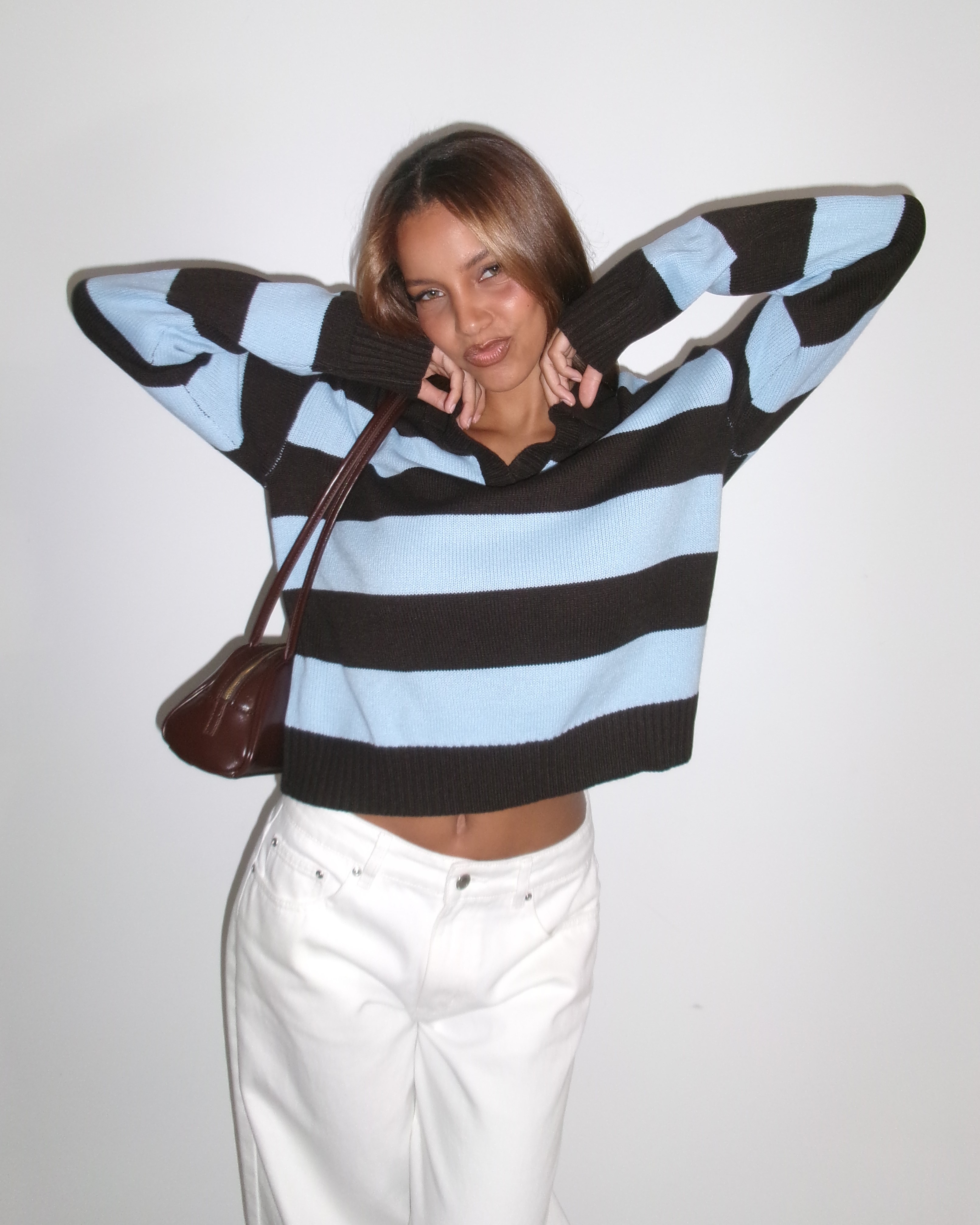 Freya Stripe Knit Polo