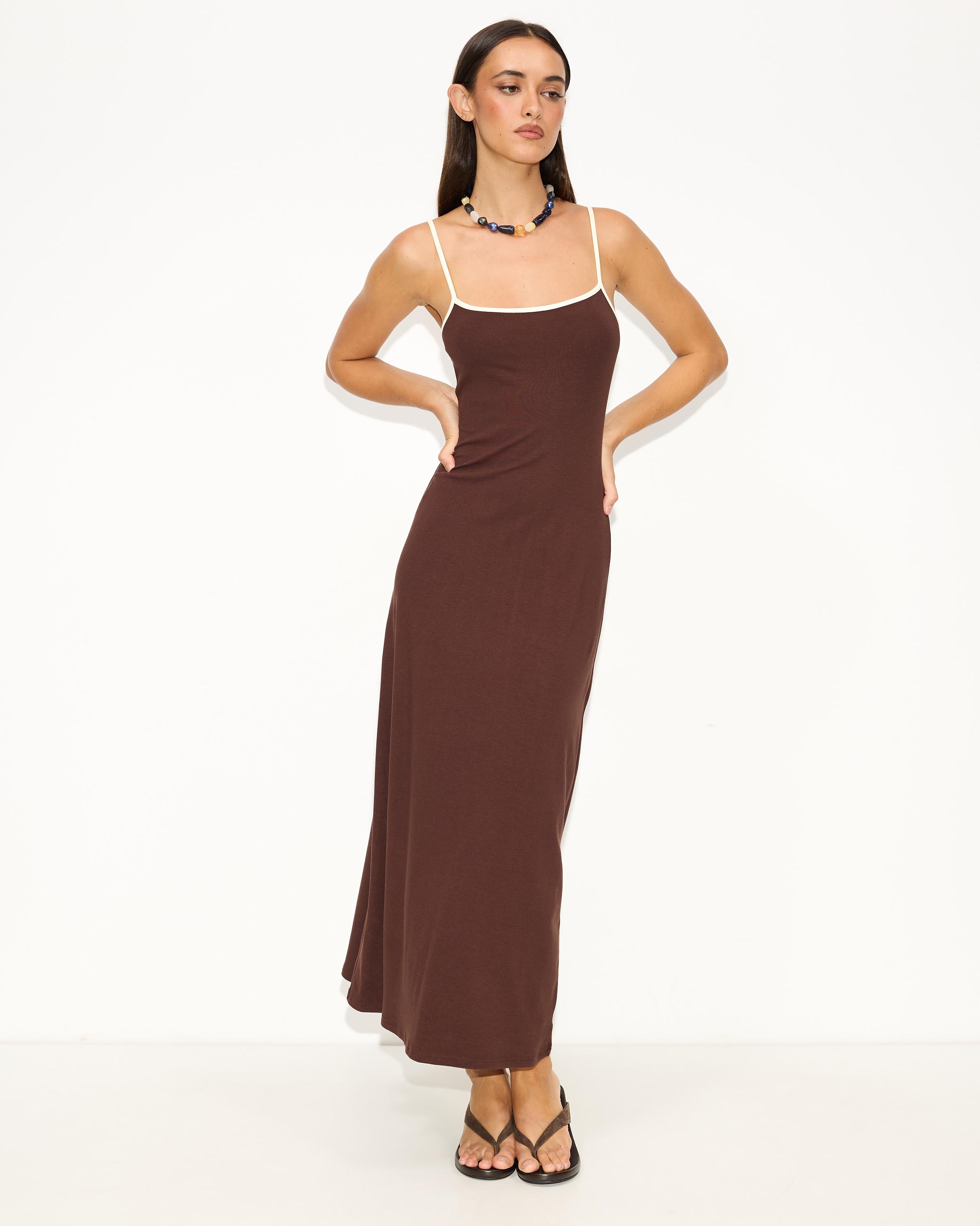 Shorefall Contrast Maxi Dress