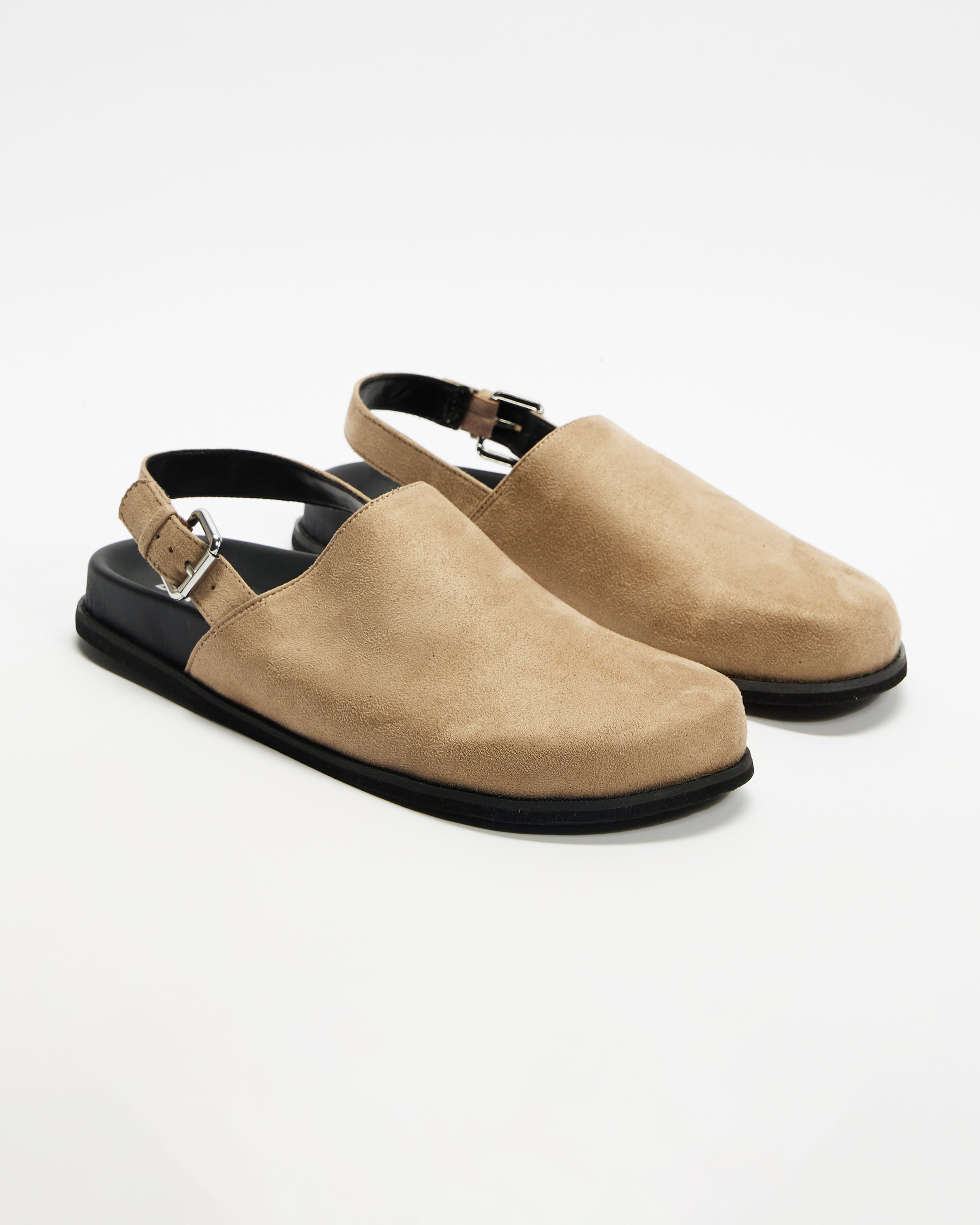 Lucy Suede Buckle Mules