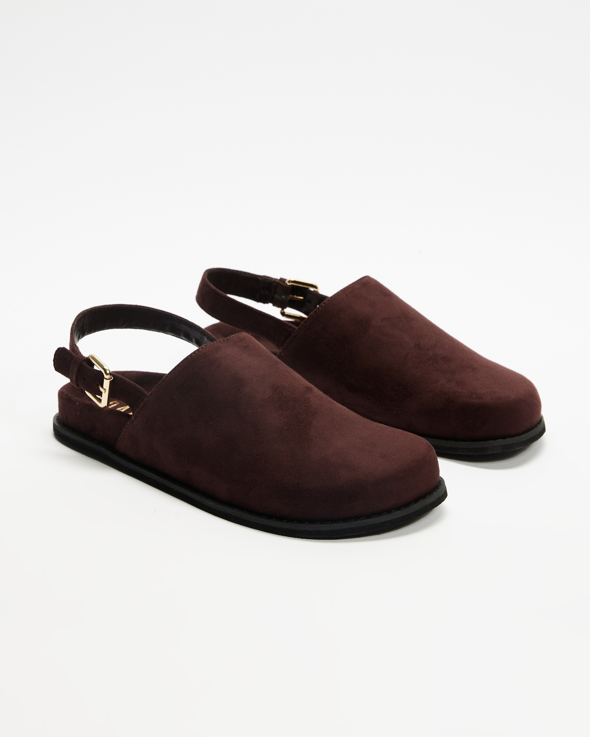 Lucy Suede Buckle Mules