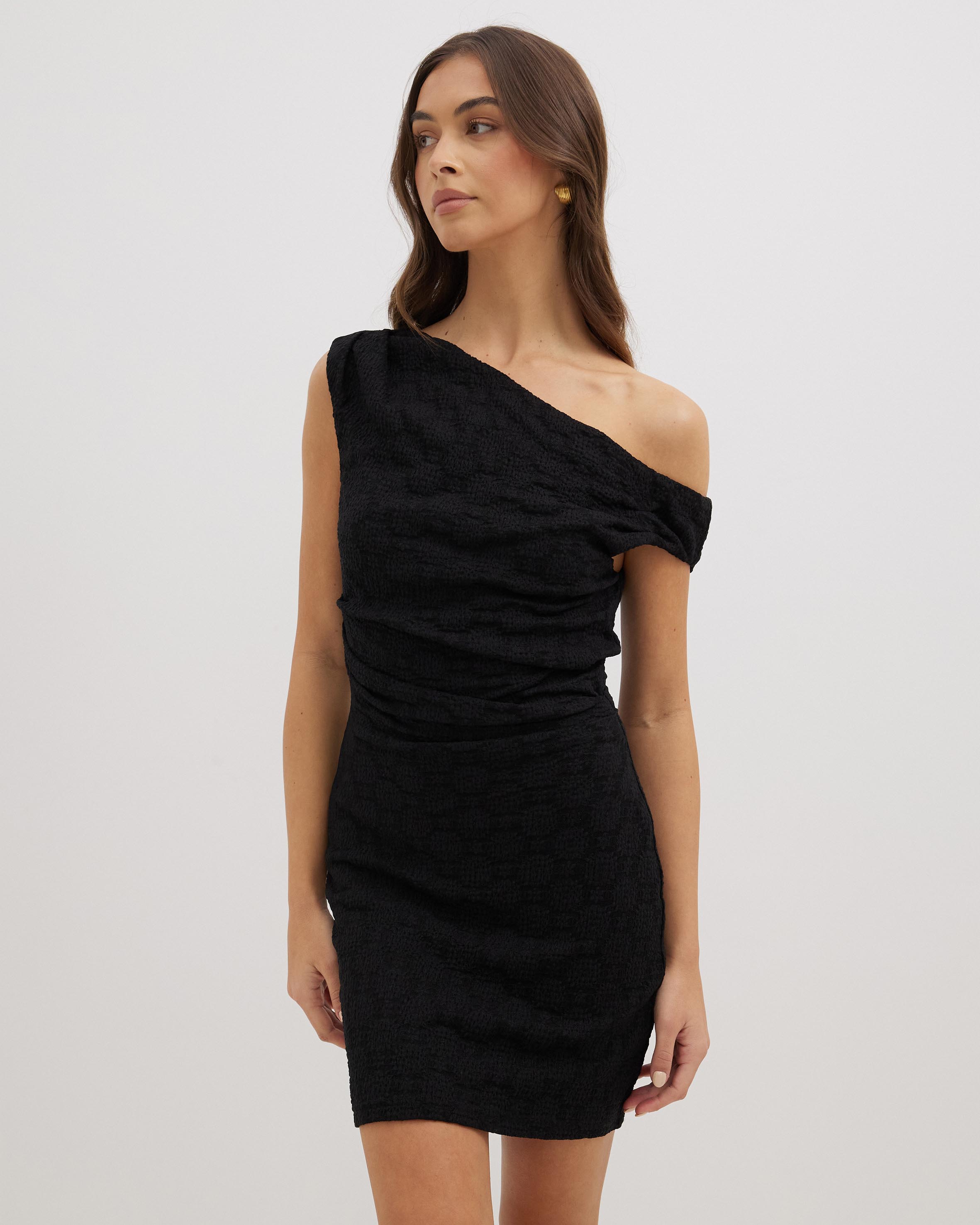 Heart Of Lace Gathered Mini Dress