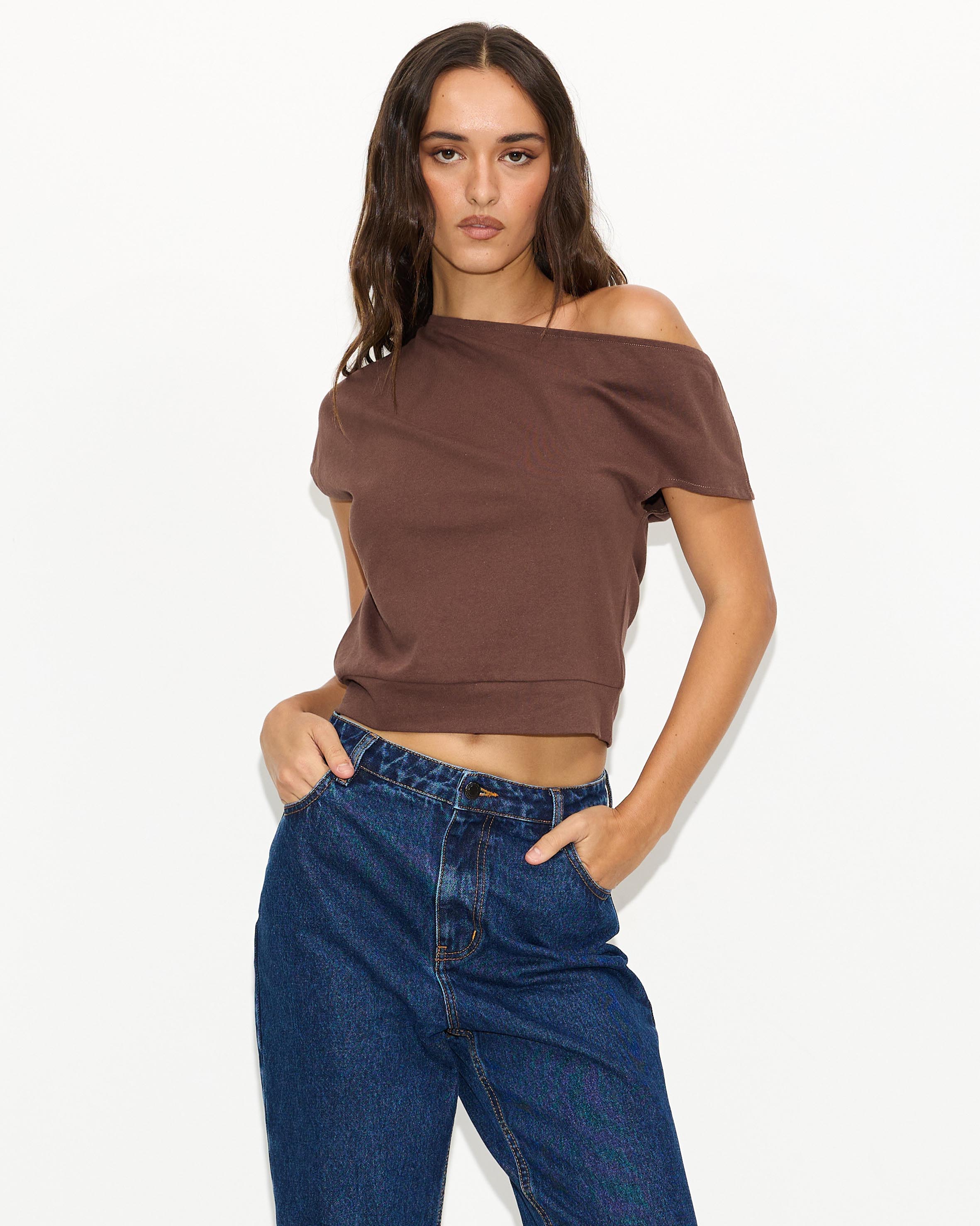 Coral Off Shoulder Top