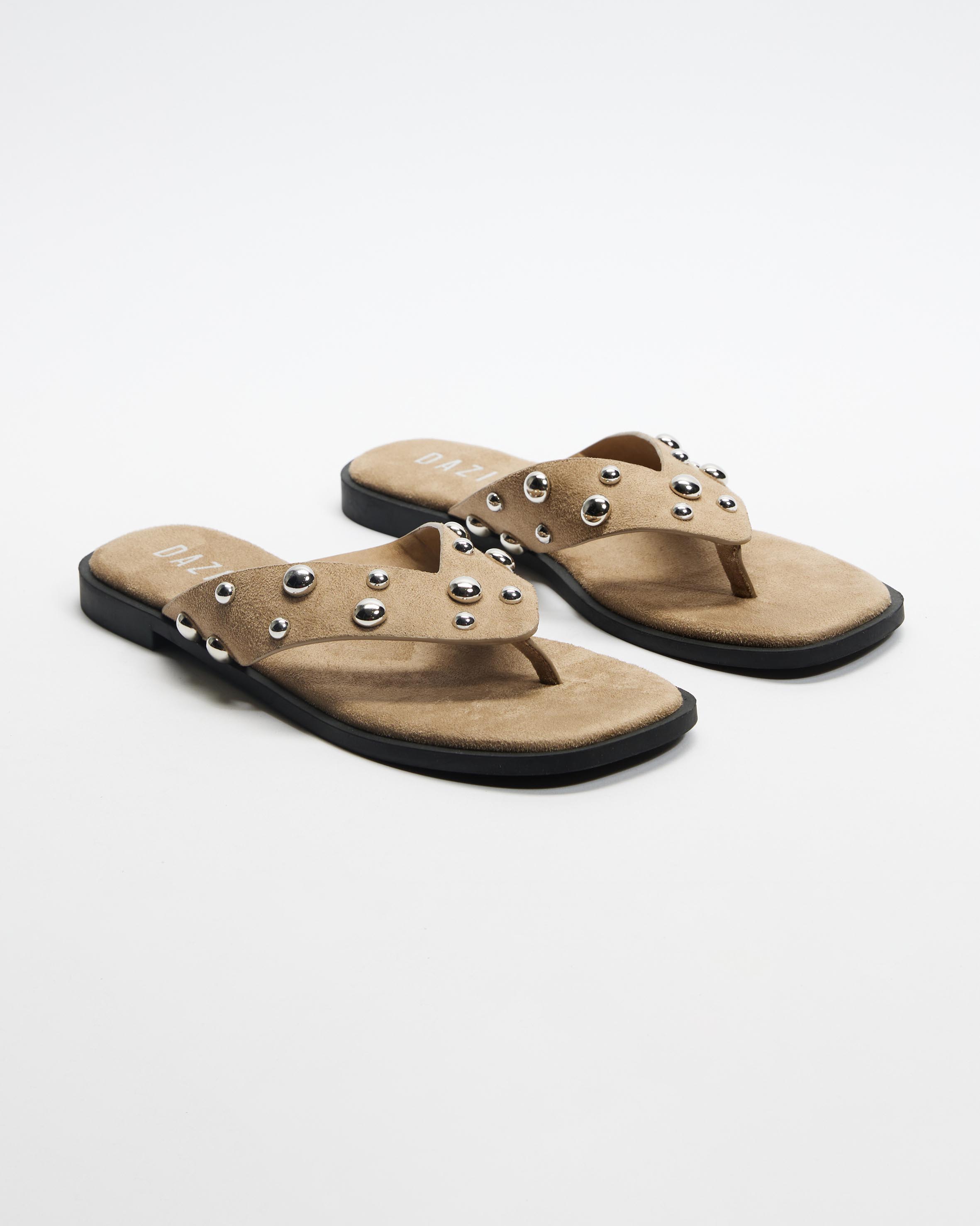 Laura Suede Studded Thongs