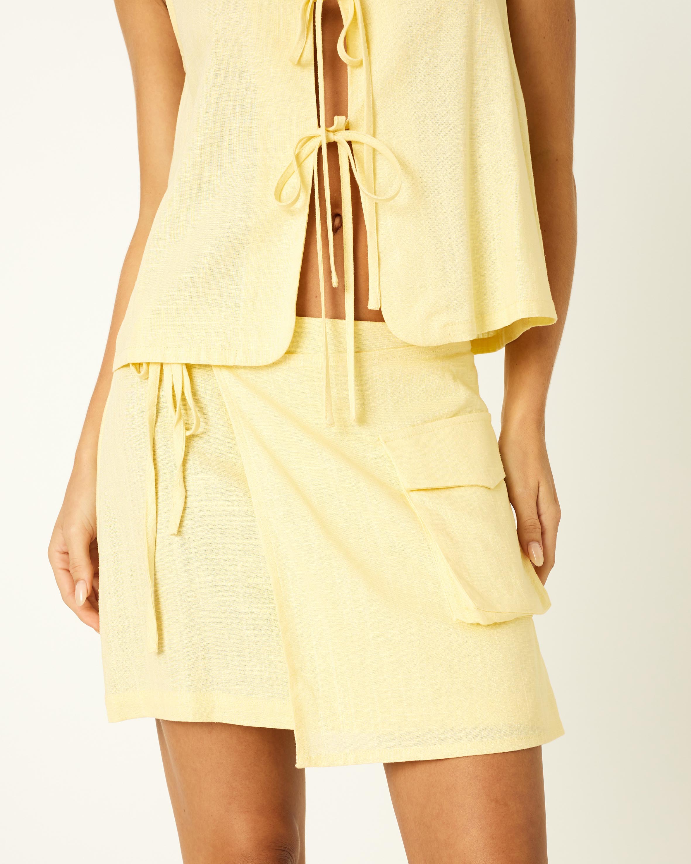 Genn Mini Wrap Cargo Skirt