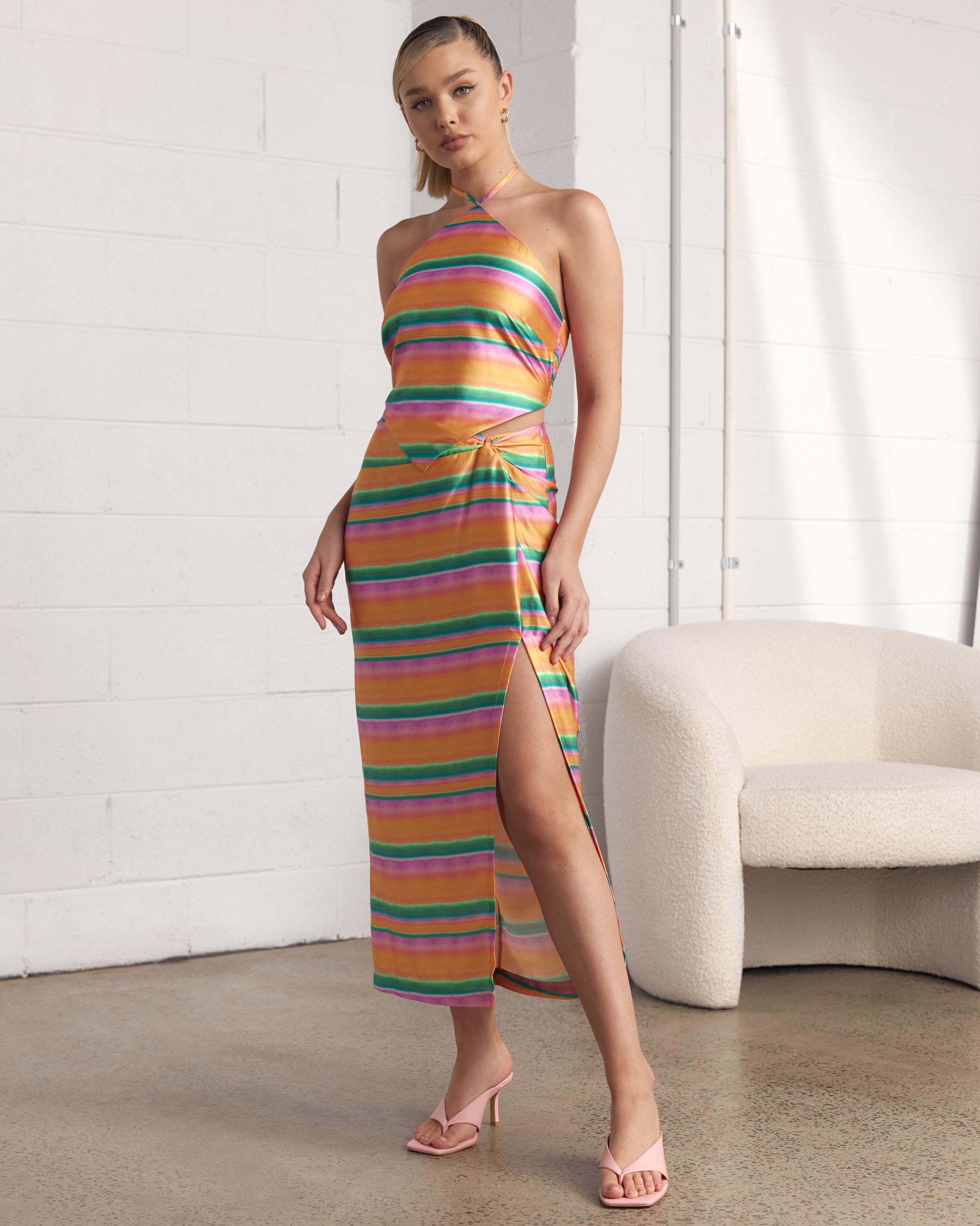 Sunset Boulevard Twist Midi Skirt