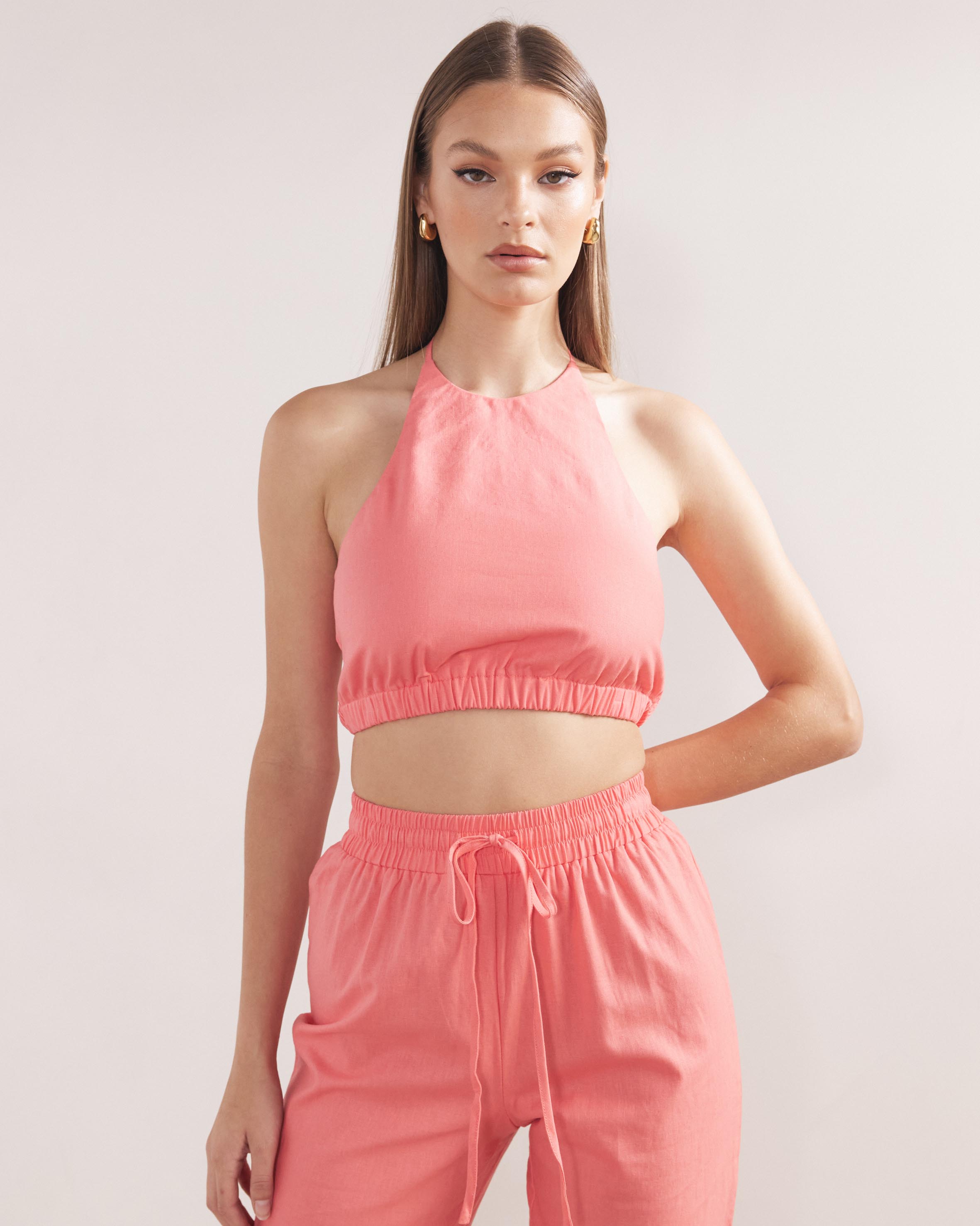 Lovers Rock Linen Blend Halter Top