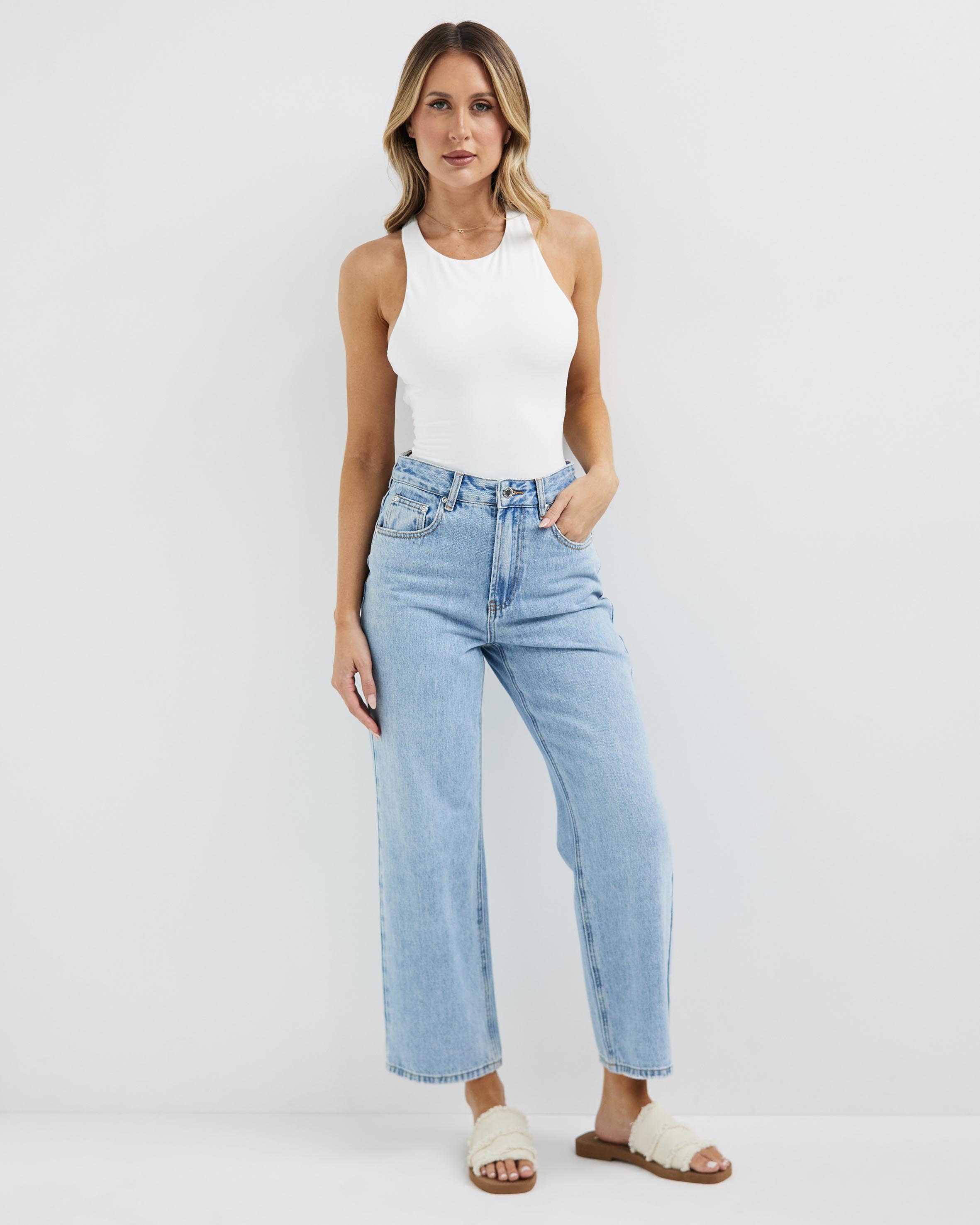 Street Style Straight Leg Denim Jeans
