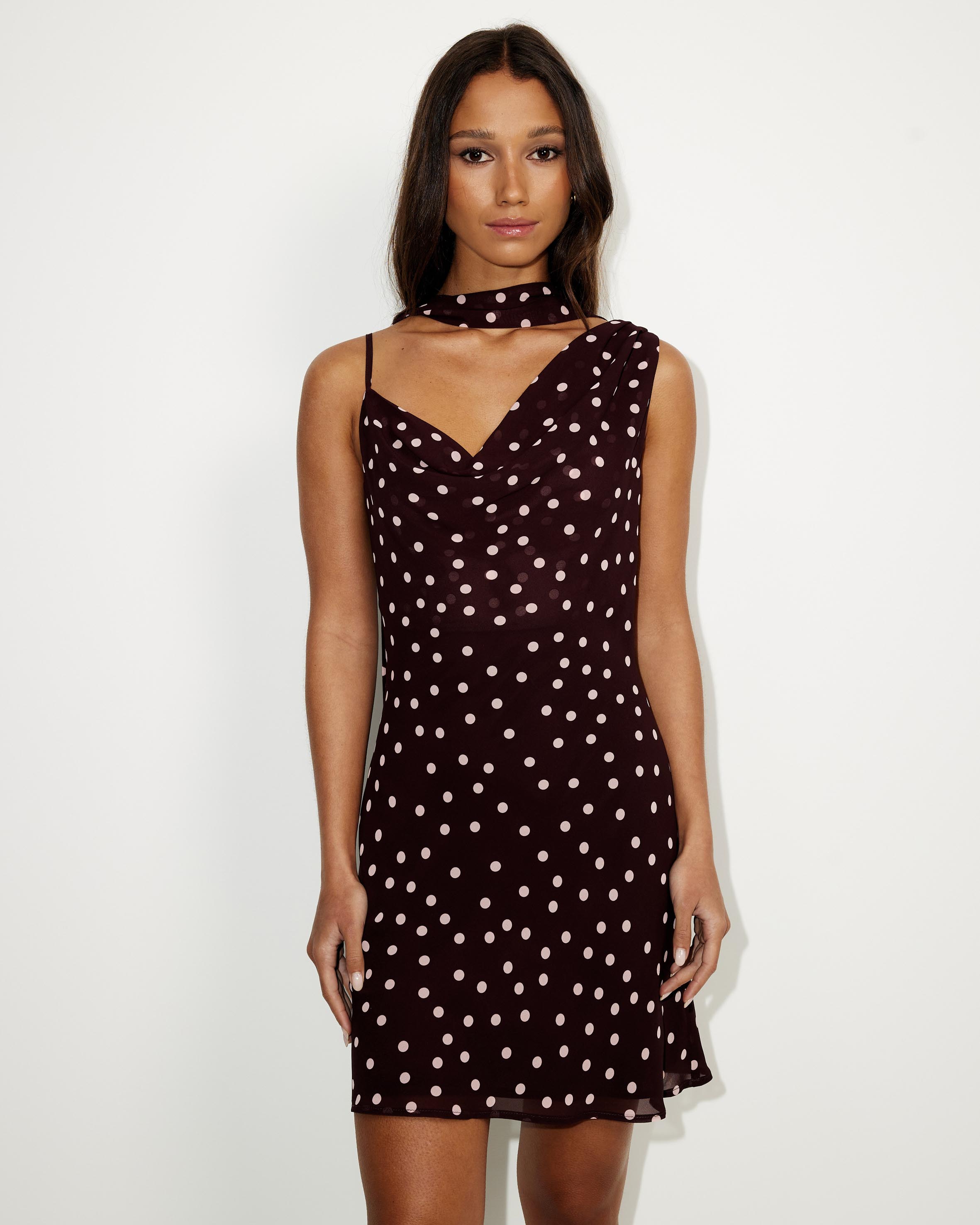 Romeo Chiffon Neck Scarf Mini Dress