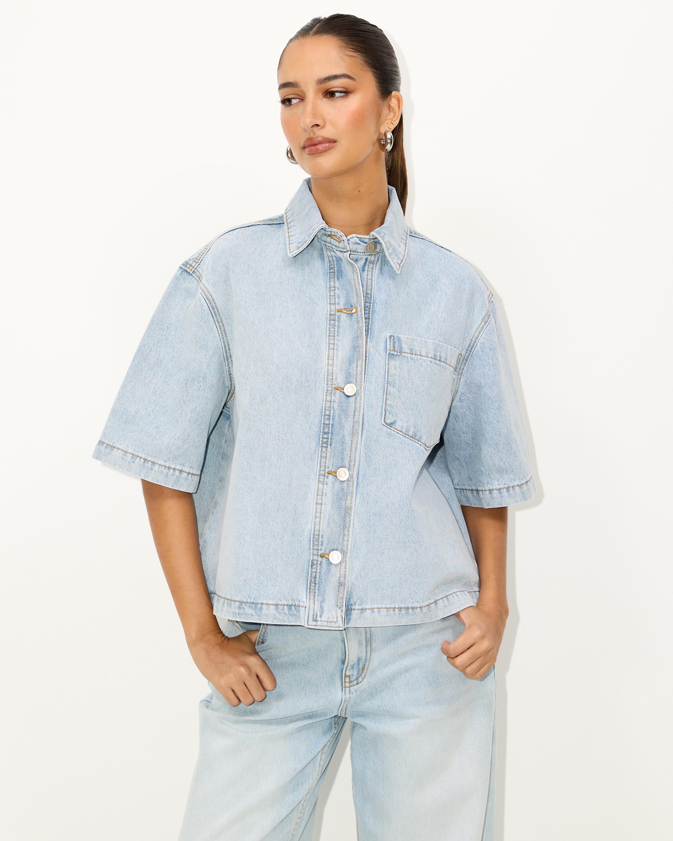 Imani Short Sleeve Denim Shirt