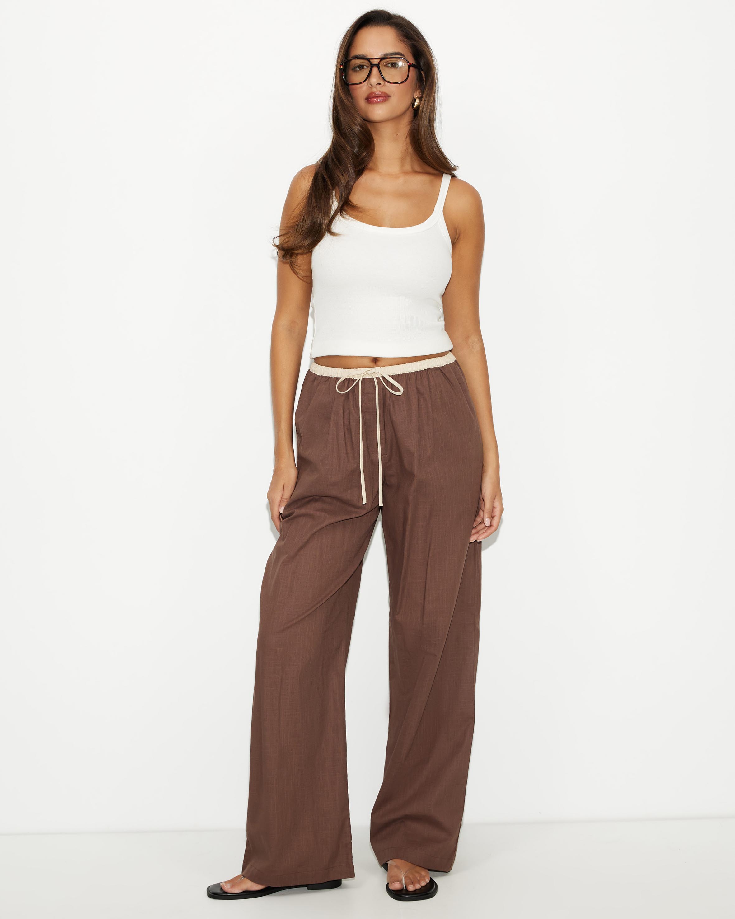 Lido Contrast Linen Blend Pants
