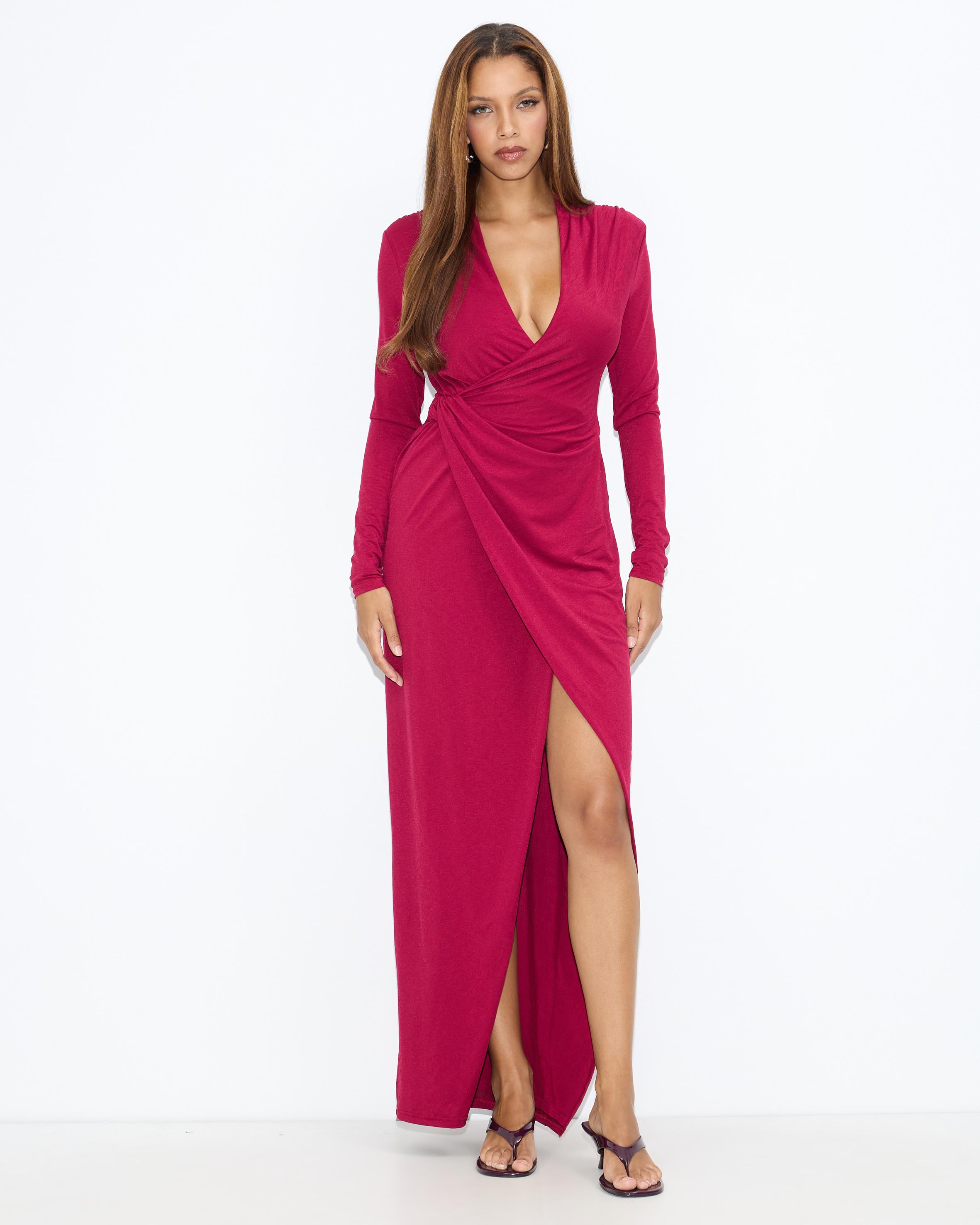 Opera Deep Cowl Midi Dress
