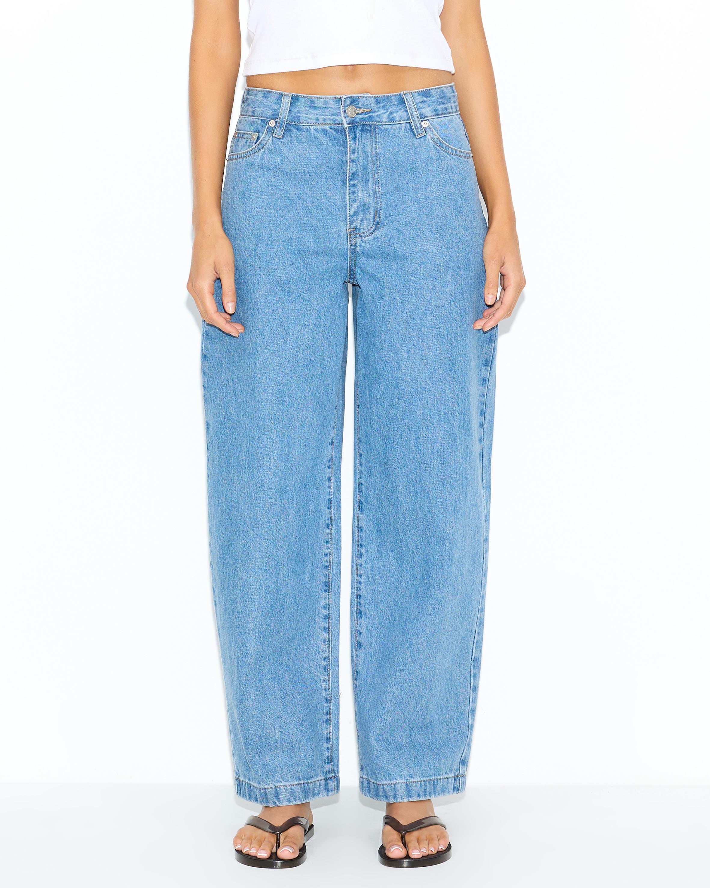 Rio Mid Rise Straight Jeans