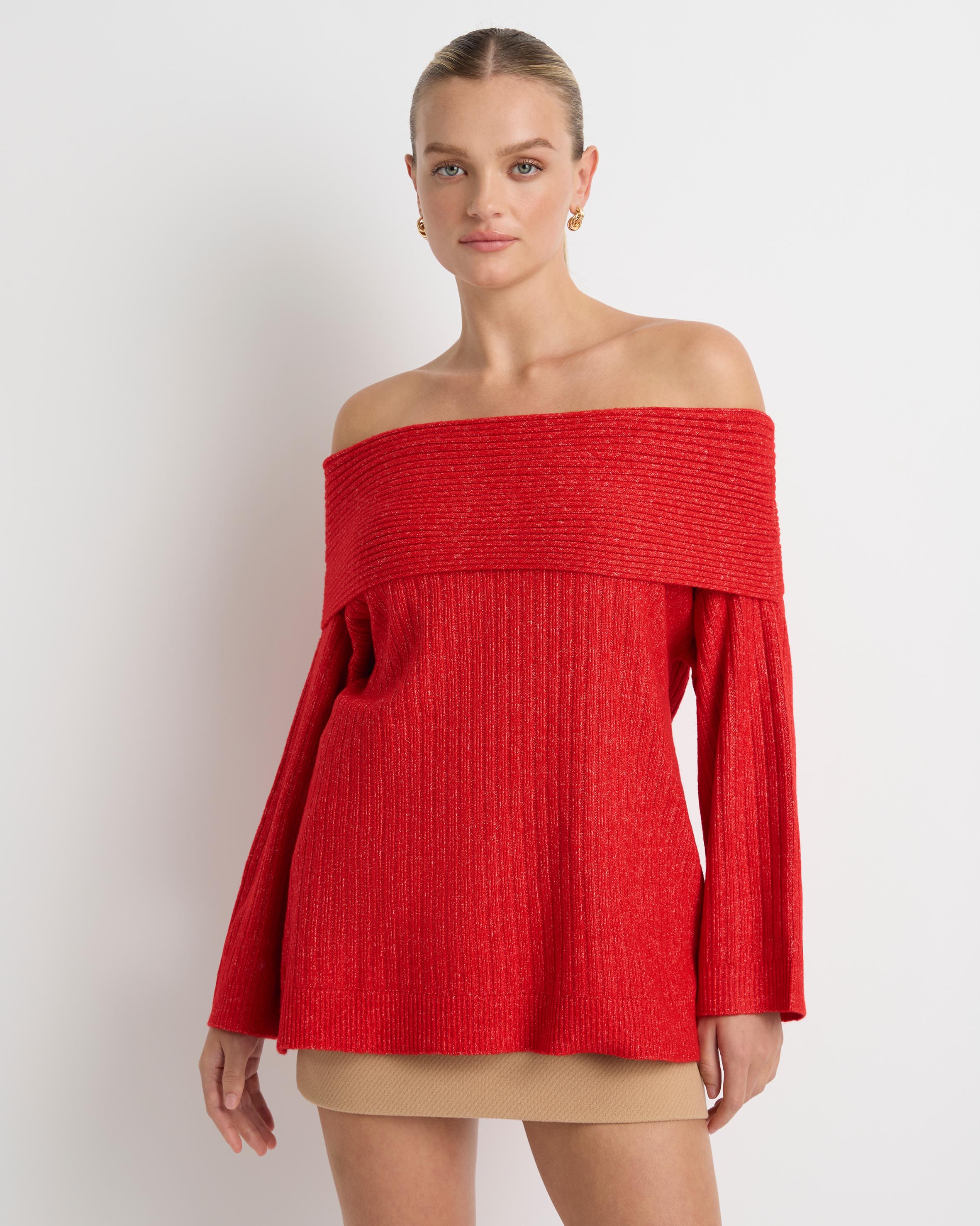 Romee Off The Shoulder Knit Jumper