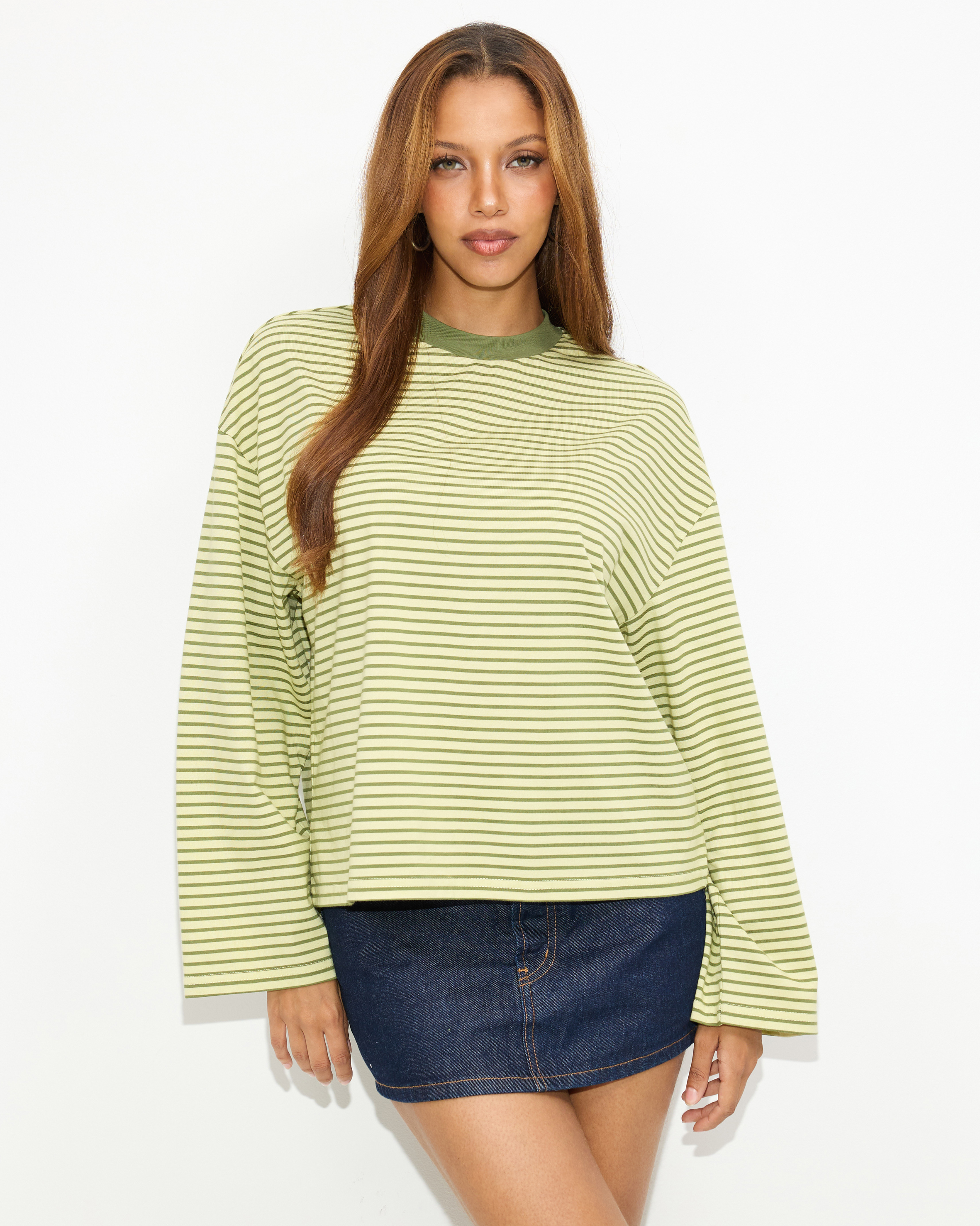 Nostalgia Stripe Oversized LS Tee