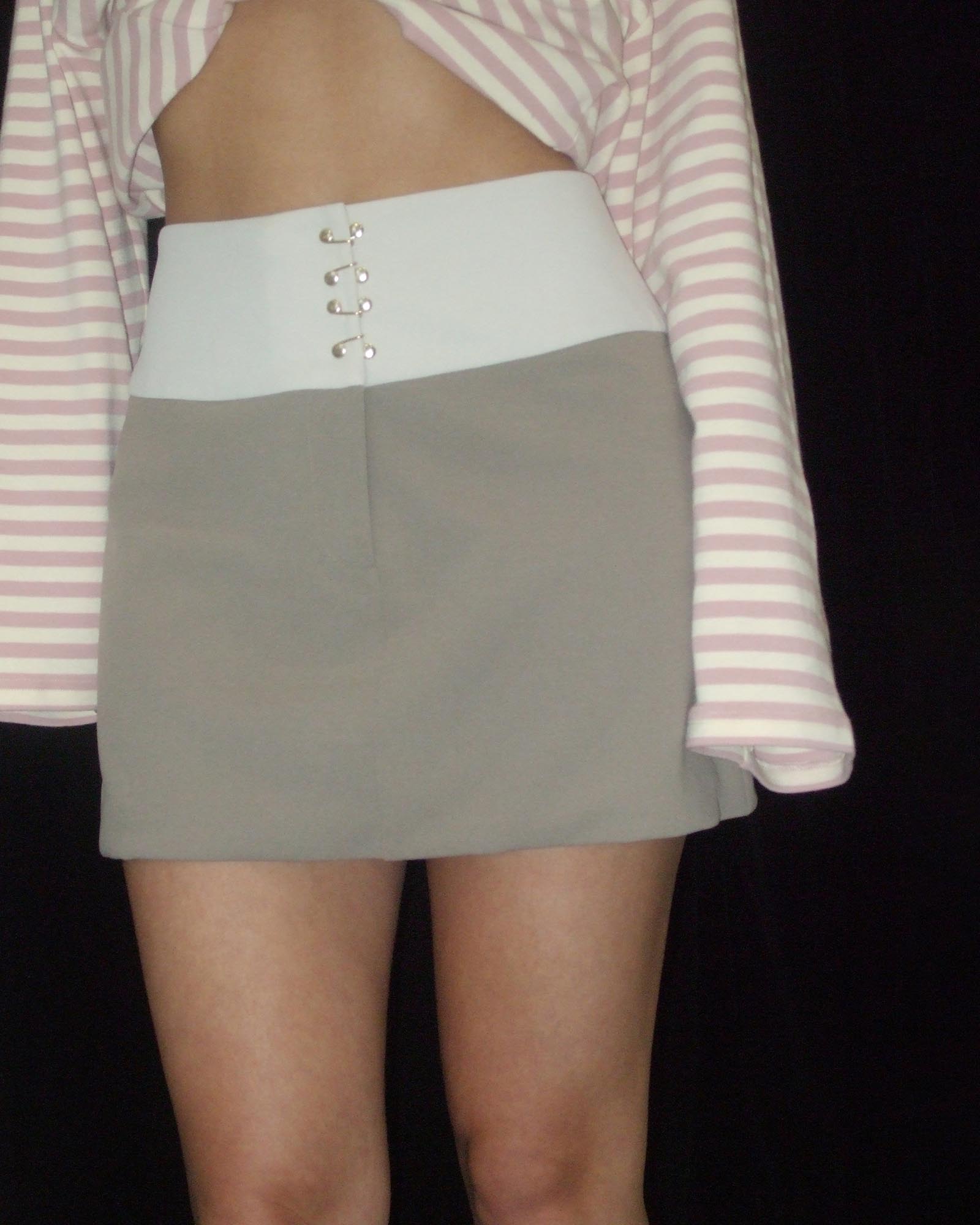 Living Life Two Tone Mini Skirt