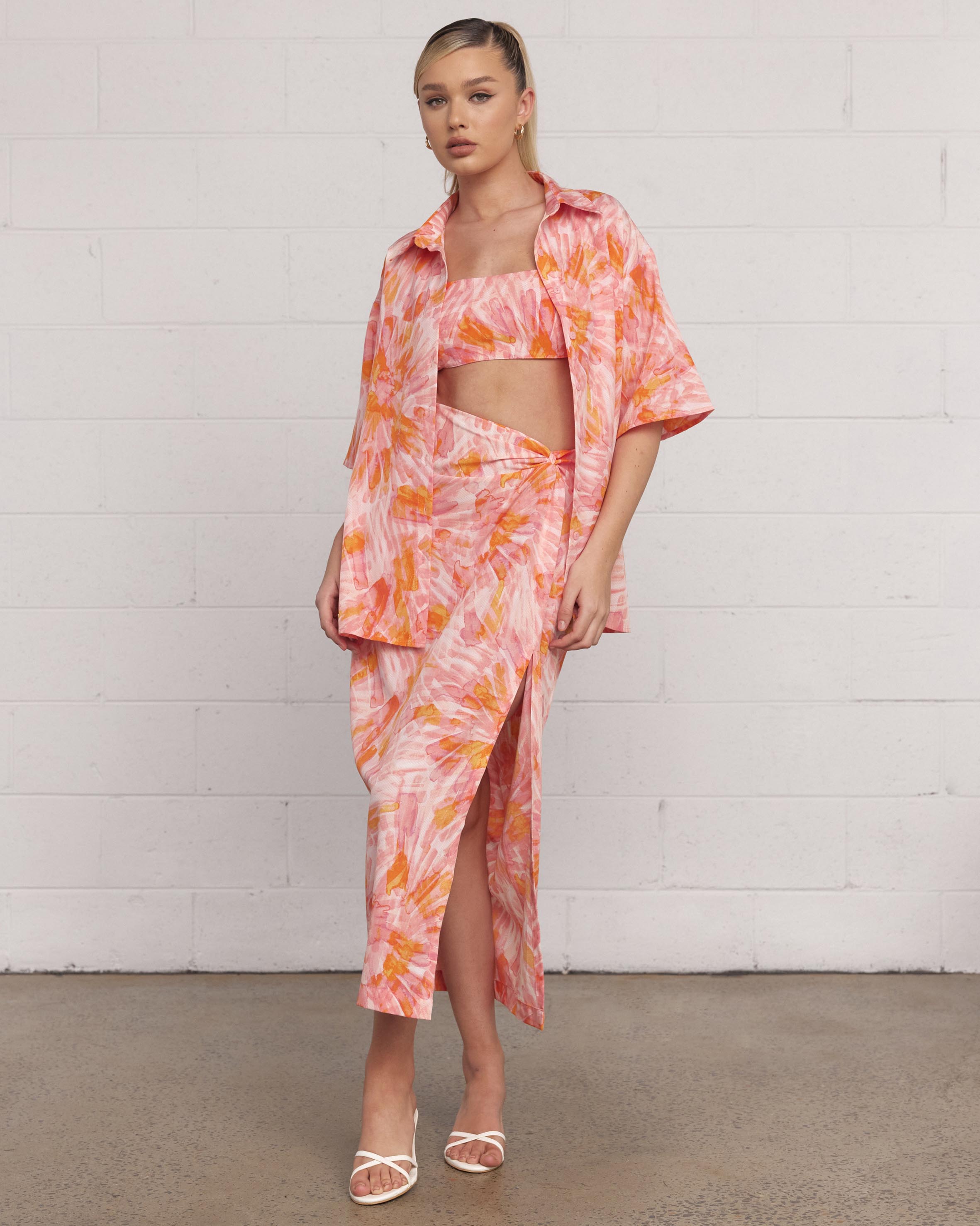 Sunset Boulevard Twist Midi Skirt