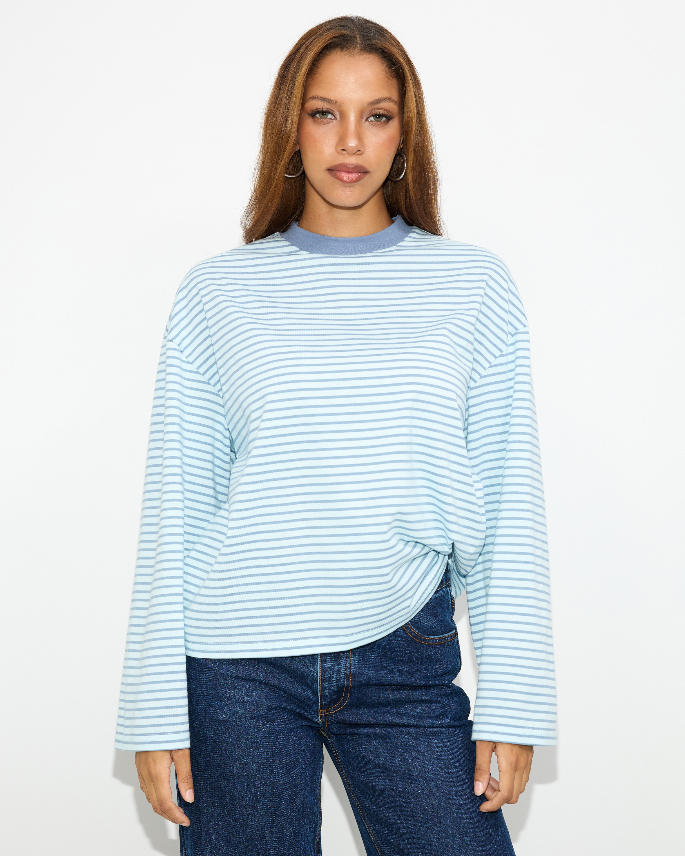 Nostalgia Stripe Oversized LS Tee