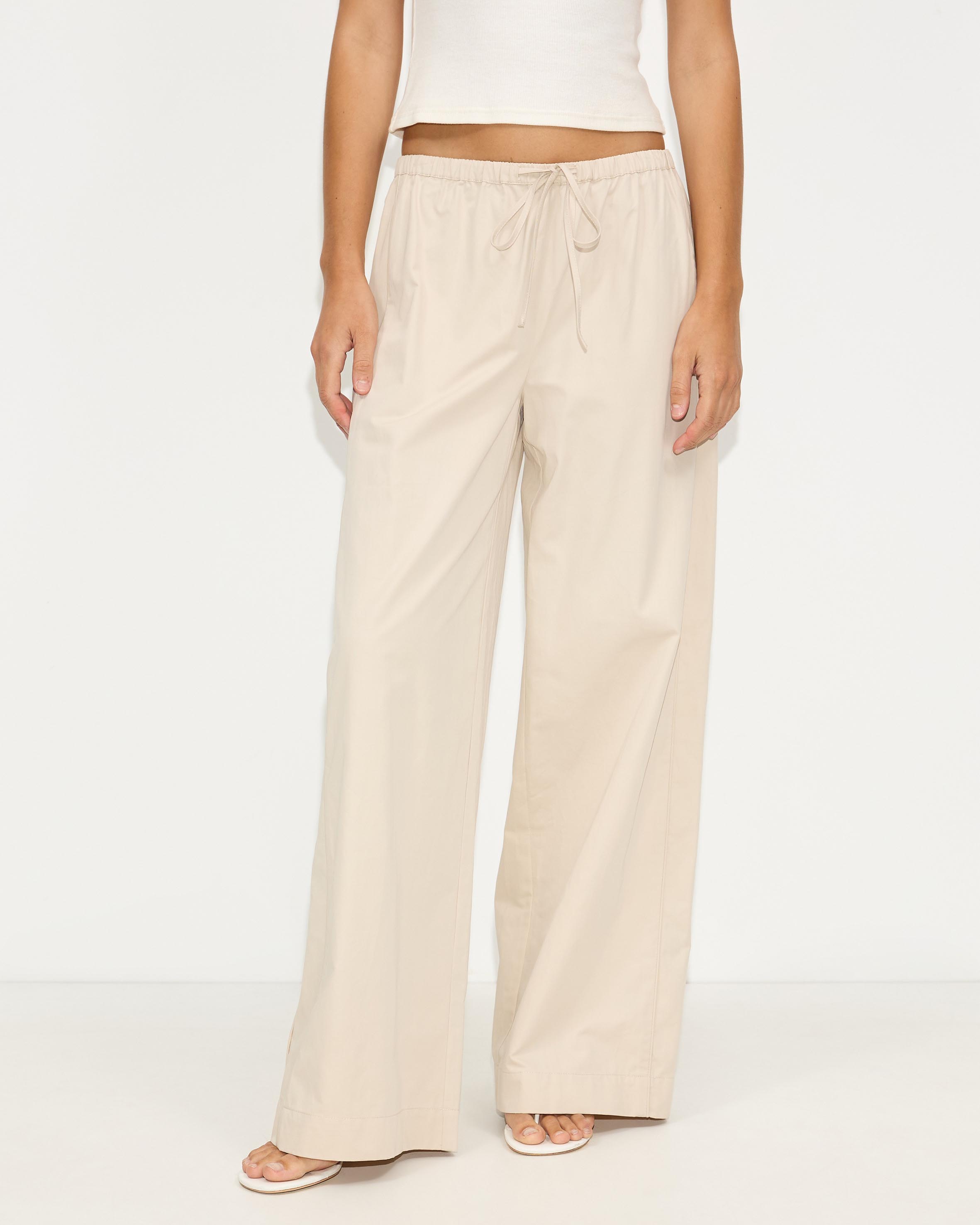 Mist Drawstring Wide Leg Pants