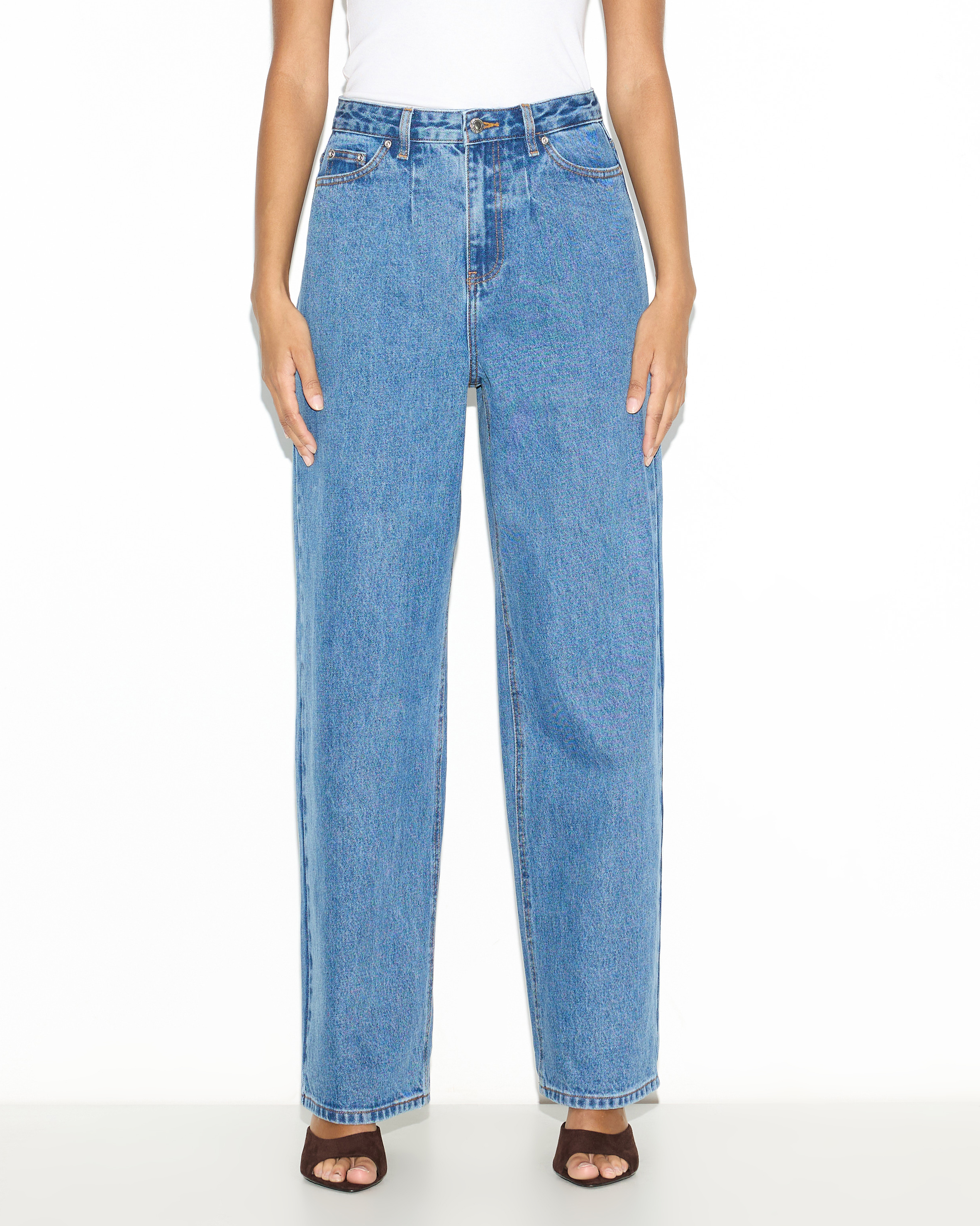 Naples Pleat High Waisted Relaxed Jeans